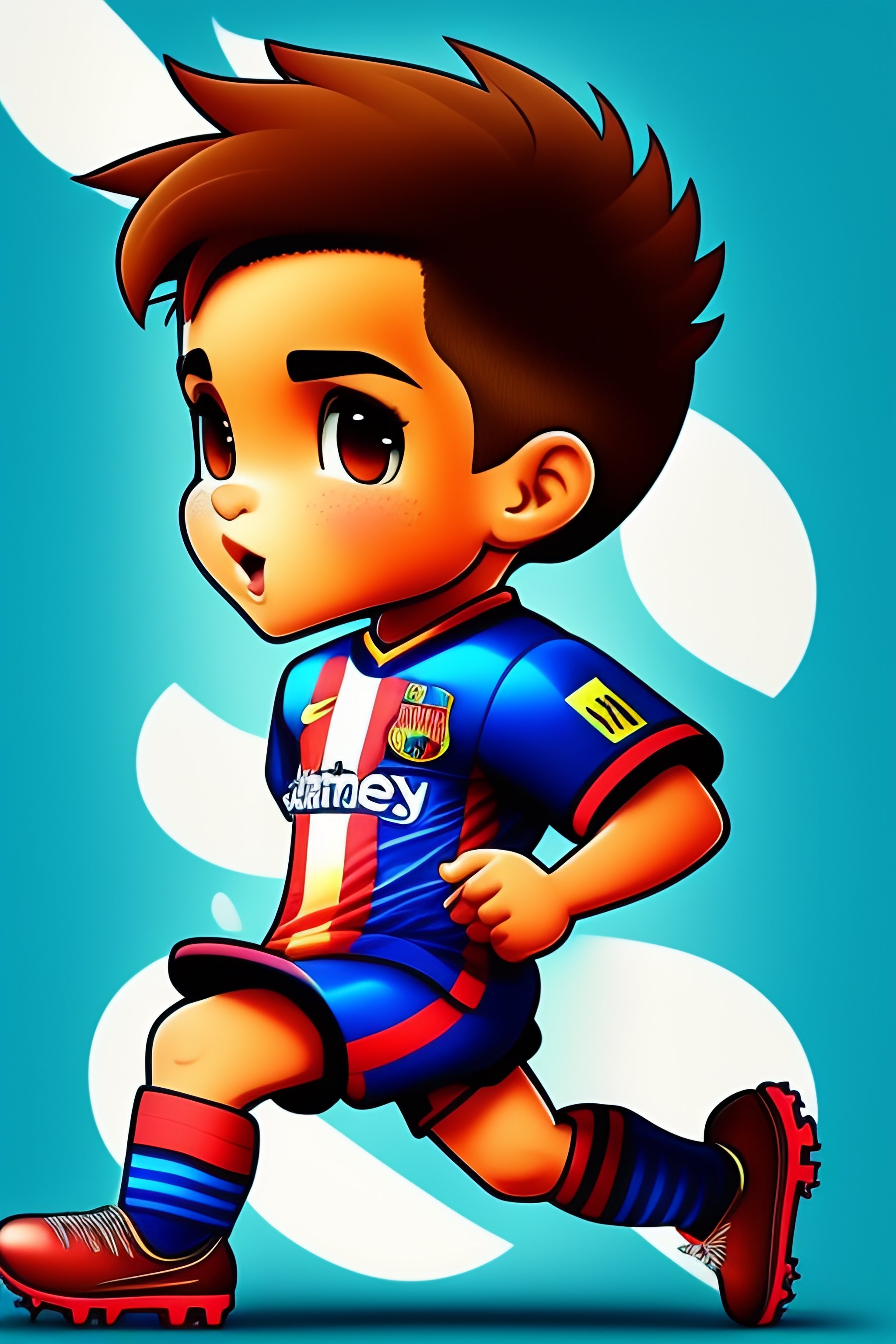 Lexica - Cartoon Kids leonel messi on football