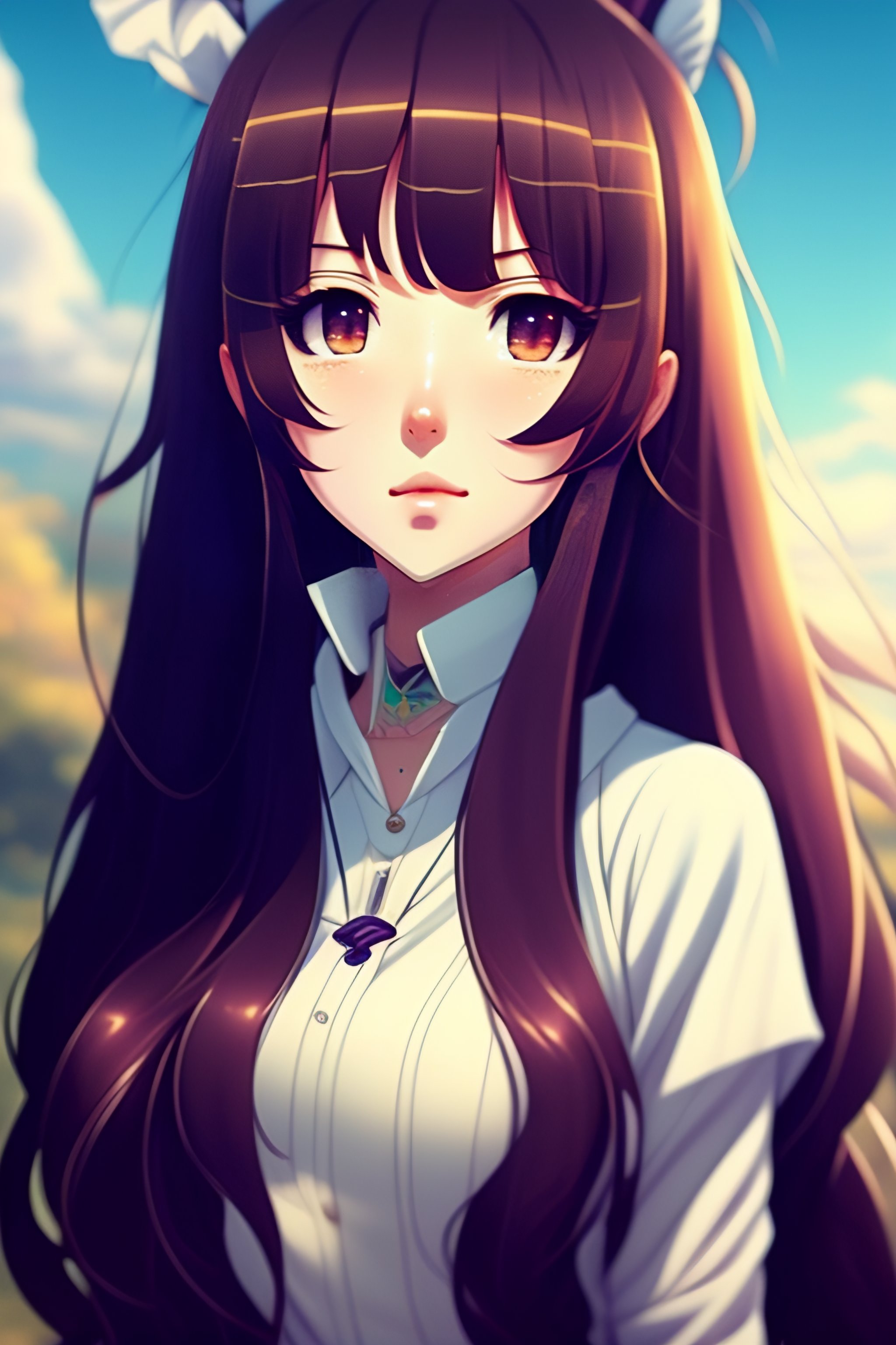 Lexica Cute Anime Girl Long Hair