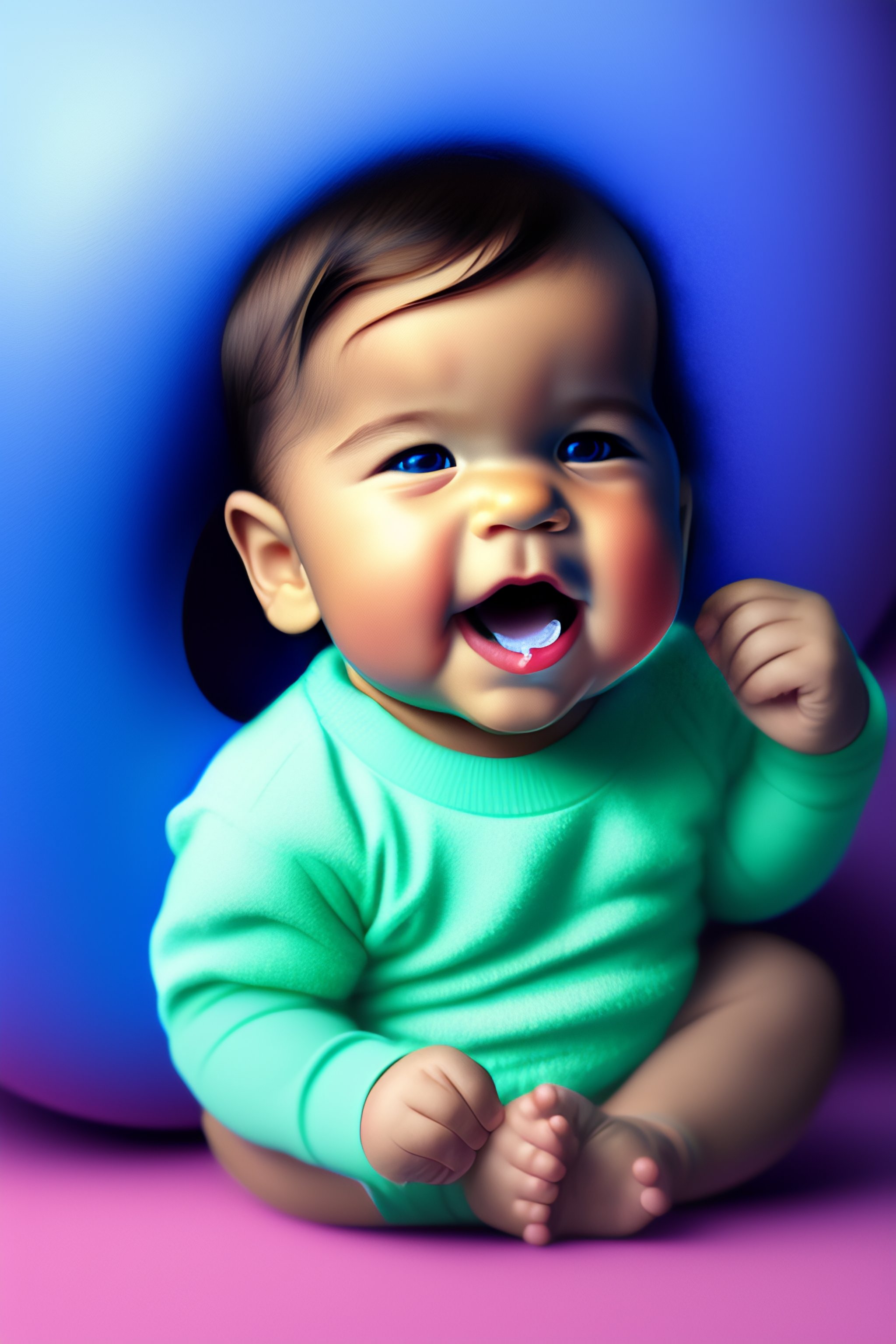 Lexica - 3D render of hulk as a baby with a deep blue backdrop with a ...