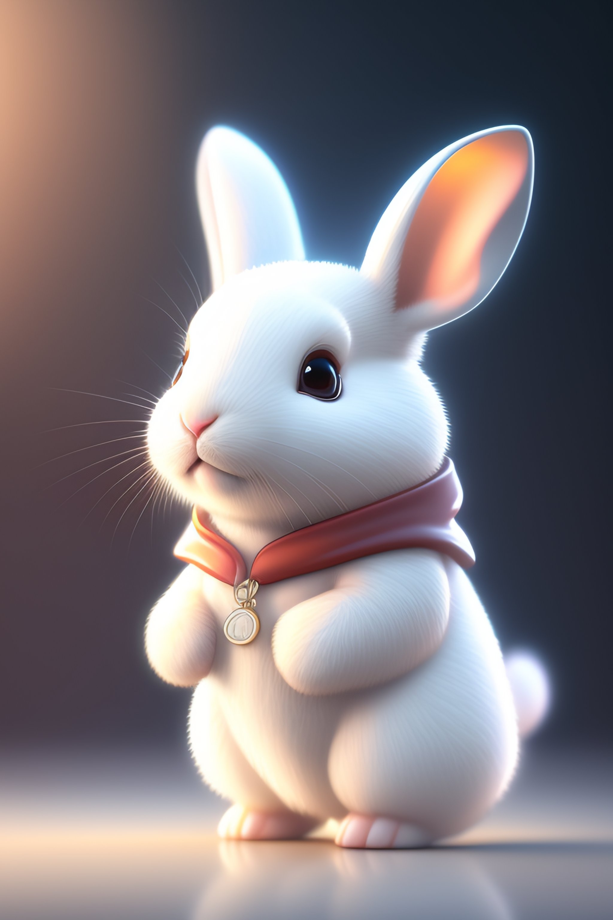 Lexica - Cute happy white cartoon rabbit, wearing white lab coat ...