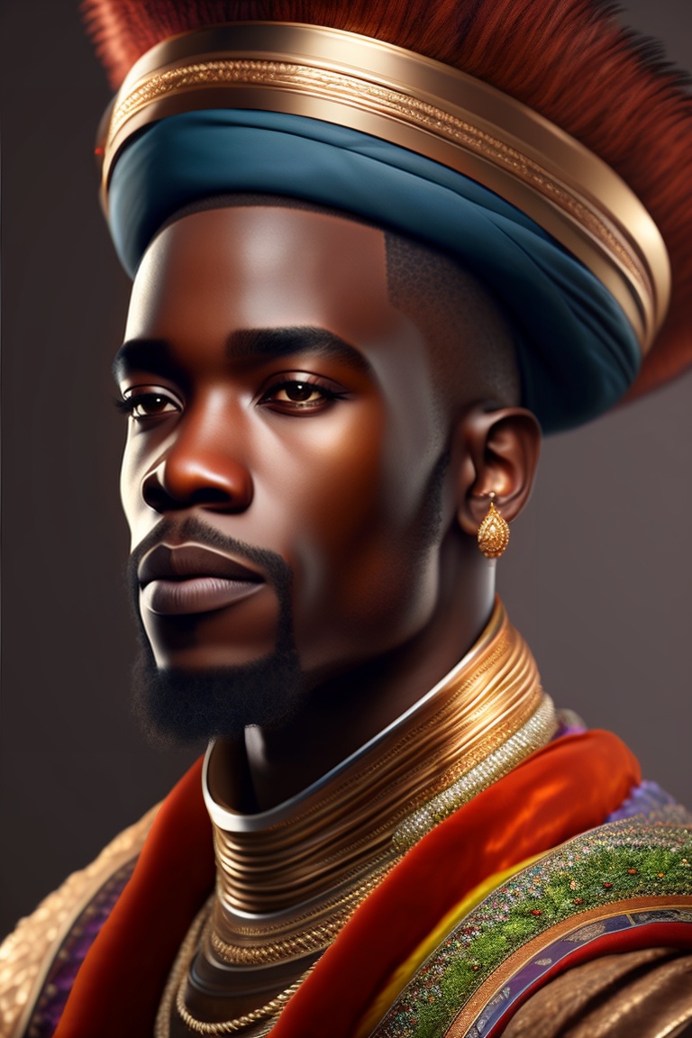 Lexica - A african king in traditional clothing, portrait, hyper ...