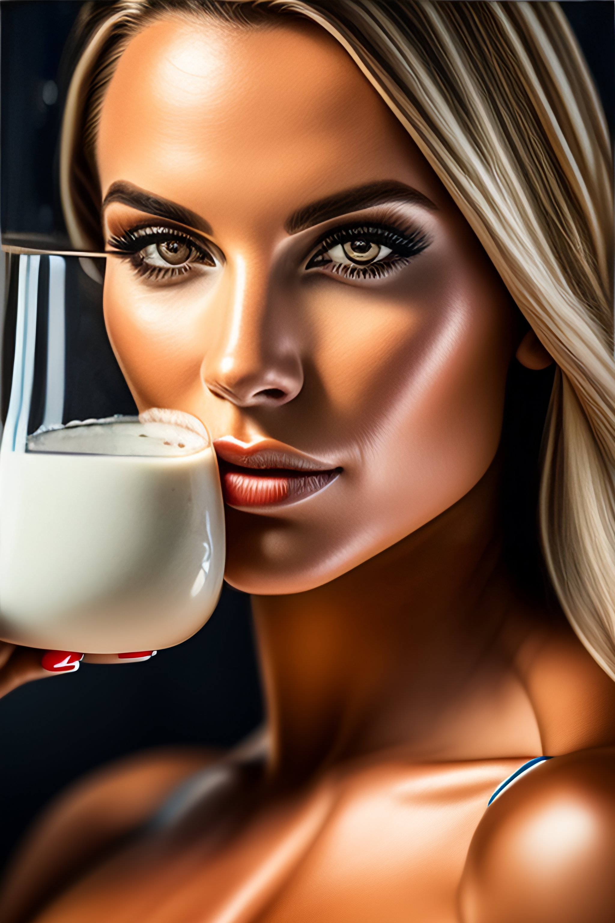 Lexica Highly Detailed Portrait Of A Woman In A Bikini Poured With Milk 50 Mm Portrait Wide