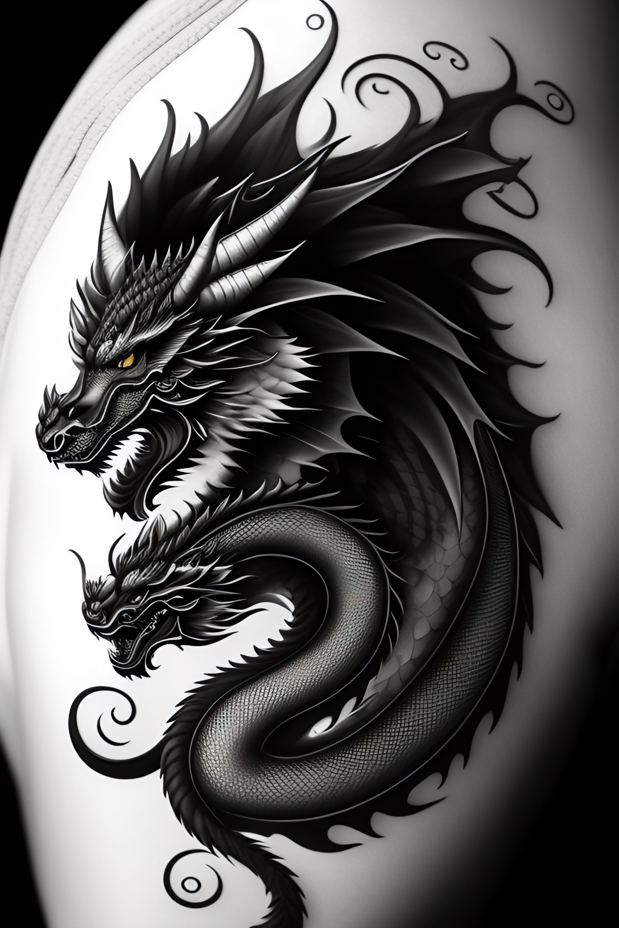 Lexica - Dragon tattoo around arm