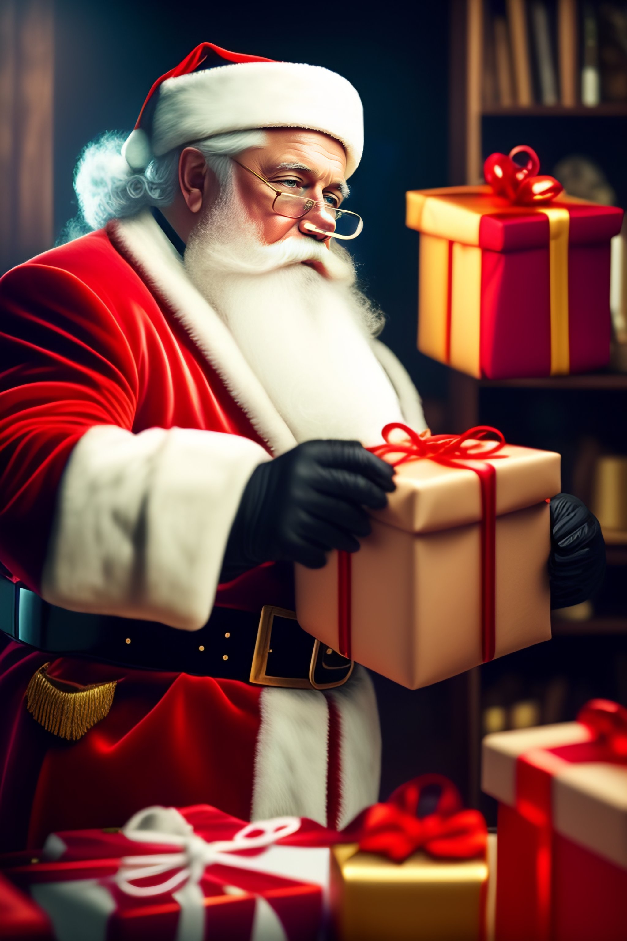 Lexica - Santa breaking gifts