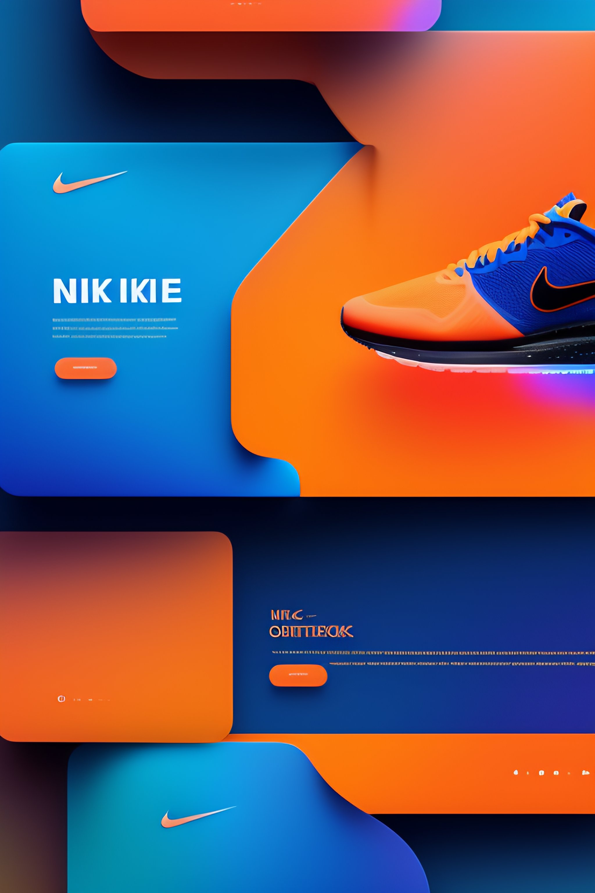 Lexica - Nike shoes website landing page, ui ,ux 4k , blue white orange