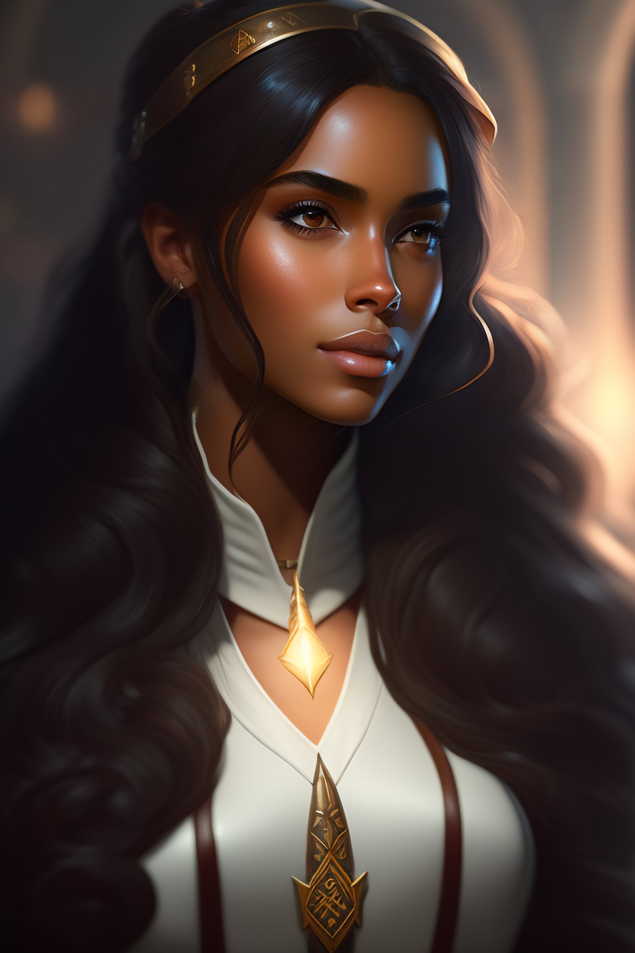 Lexica Young Cute Female Wizard Like Black Widow Light Brown Skin Dark Hair Dandd Fantasy 2627