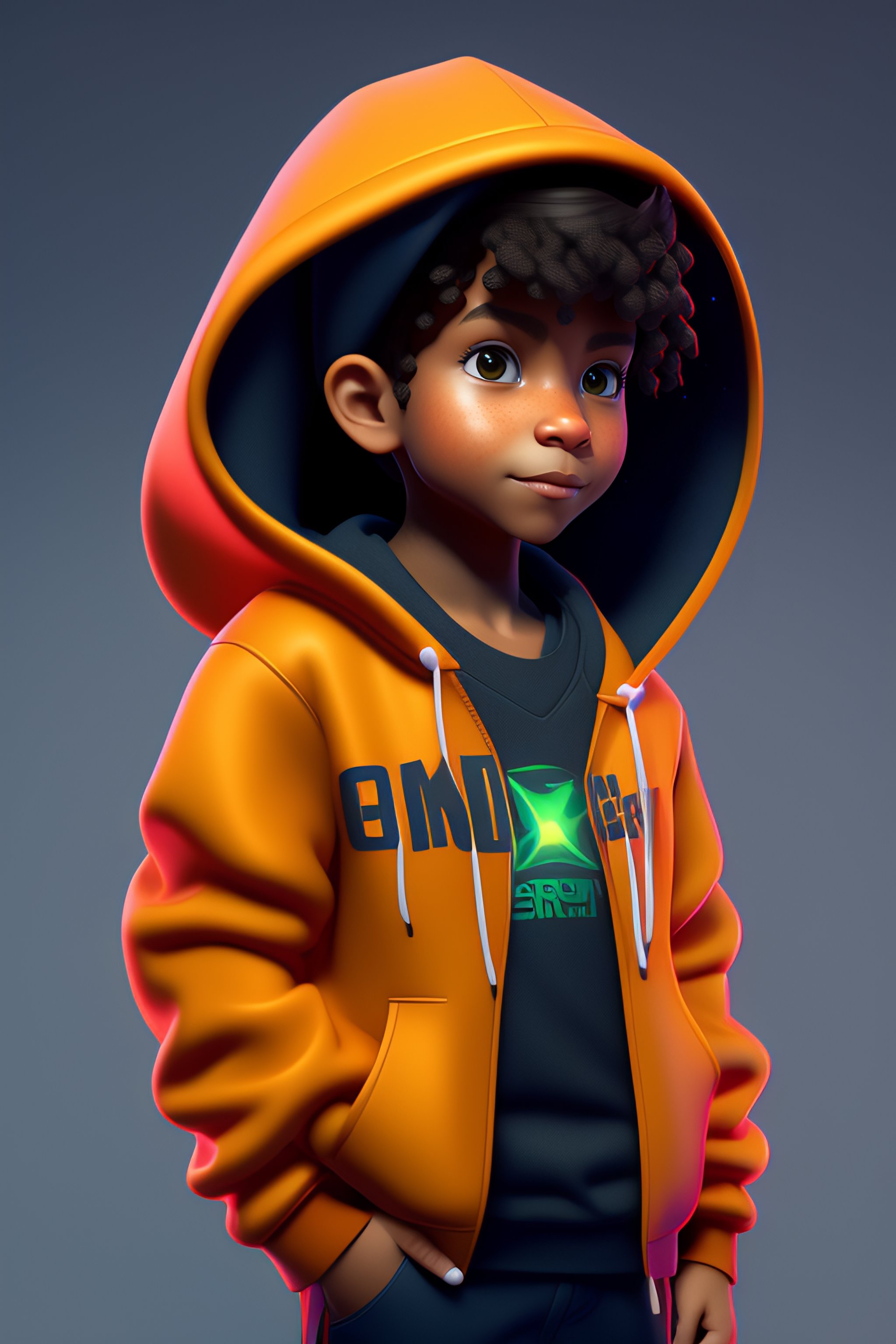 Cartoon boy sales with hoodie