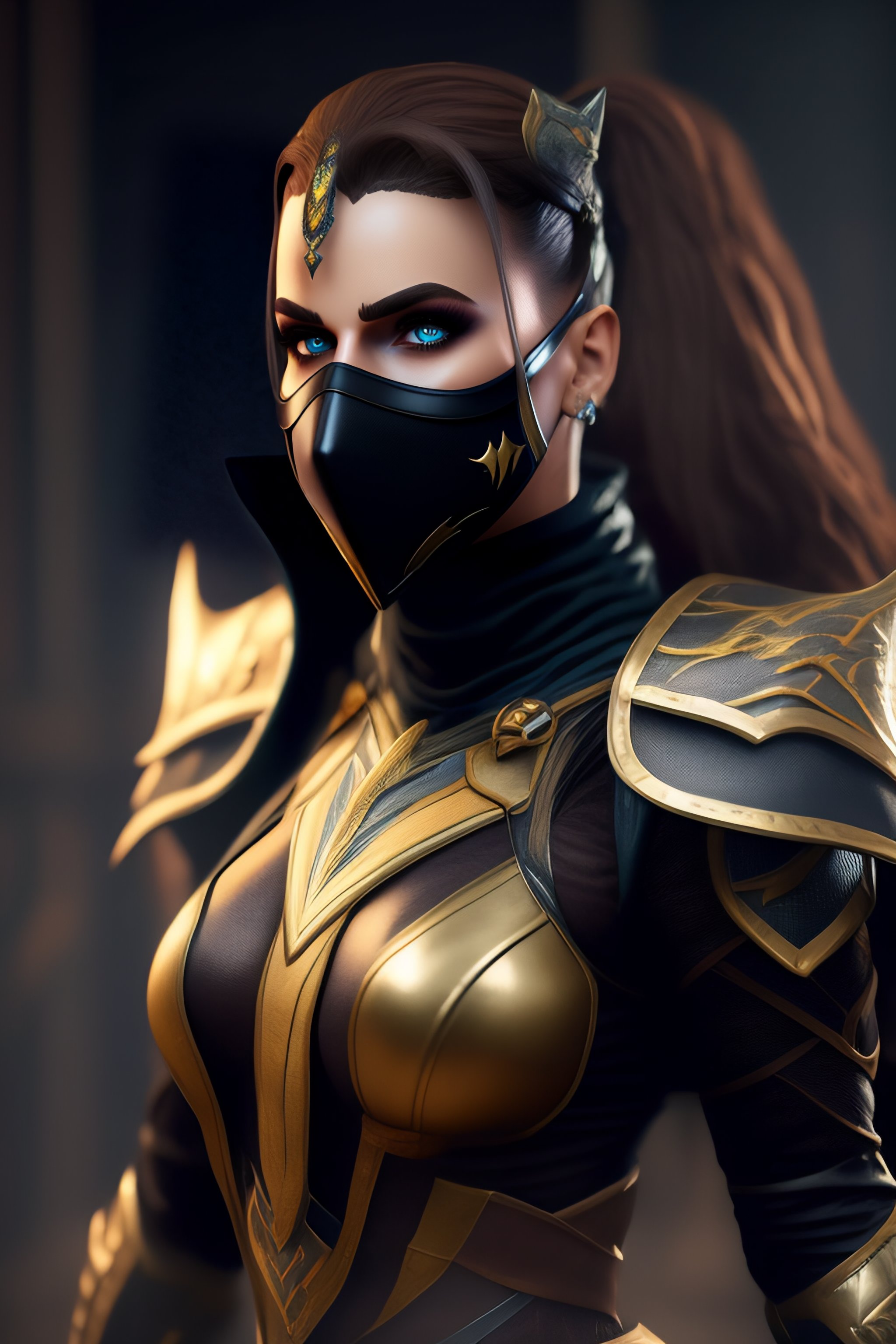 Lexica - Fantasy female dust archer with mask from mortal kombat 11