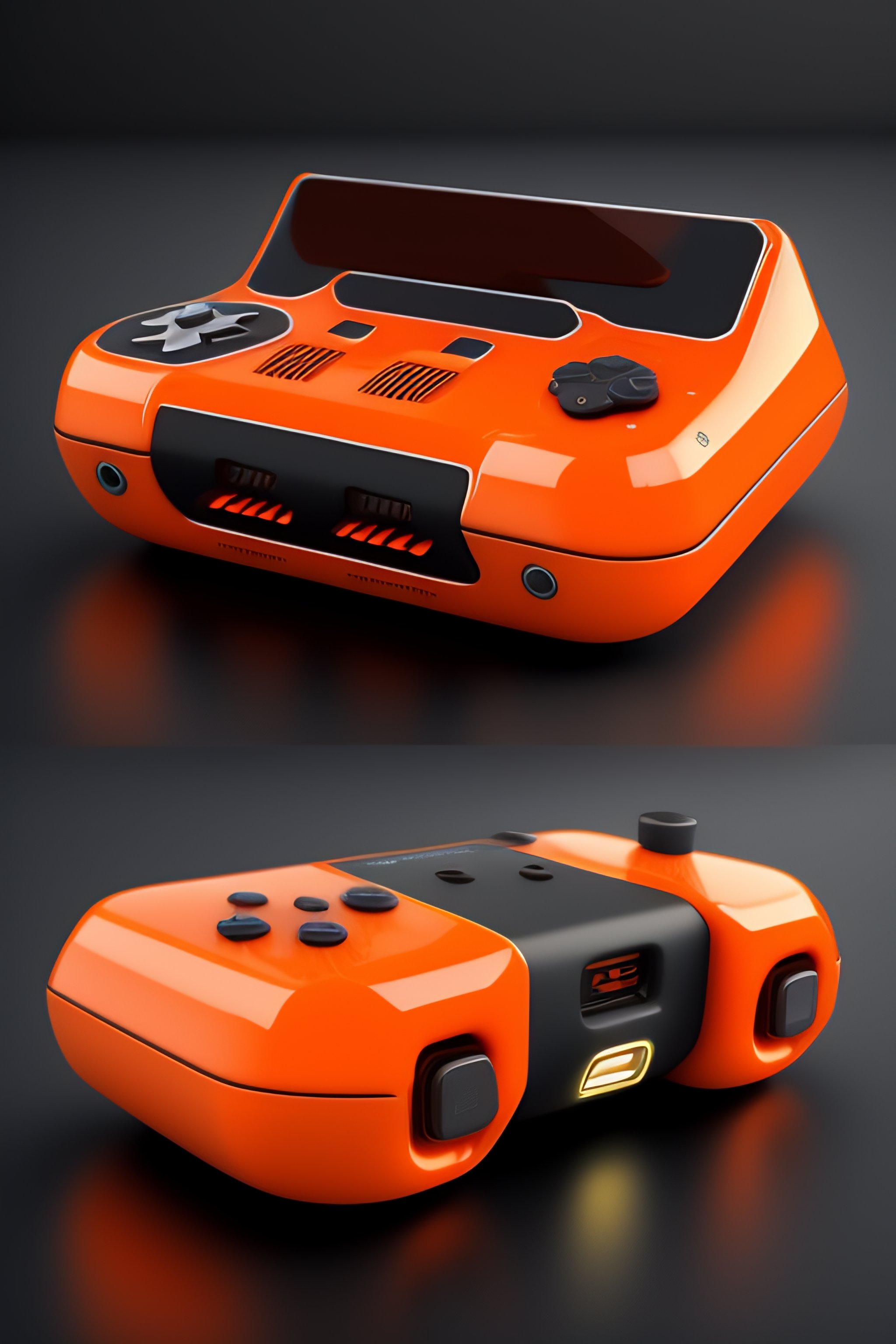 Lexica - Futuristic international orange gameboy console. highly ...