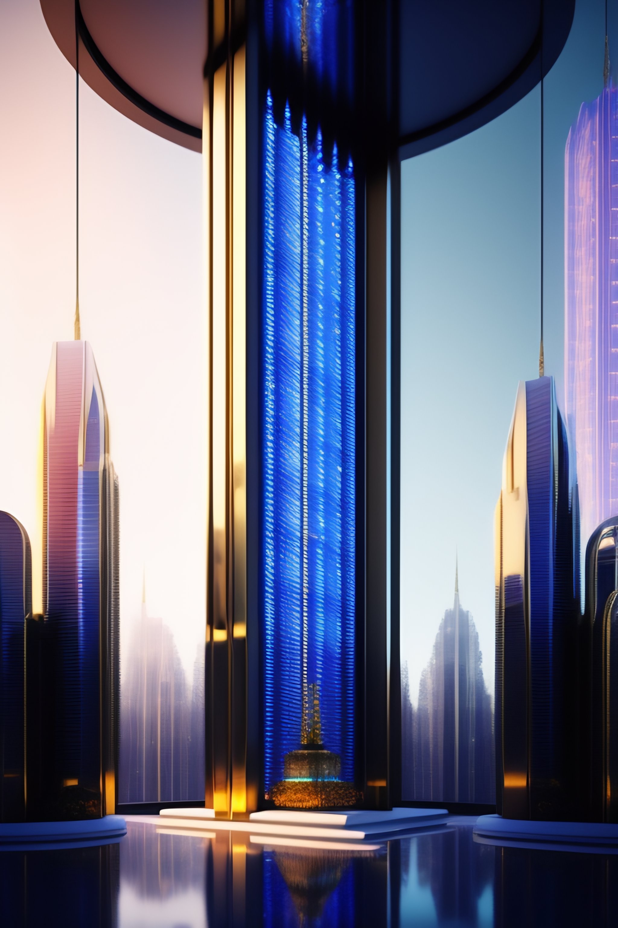 Lexica - Grandiose full height interior of futuristic hotel skyscraper ...
