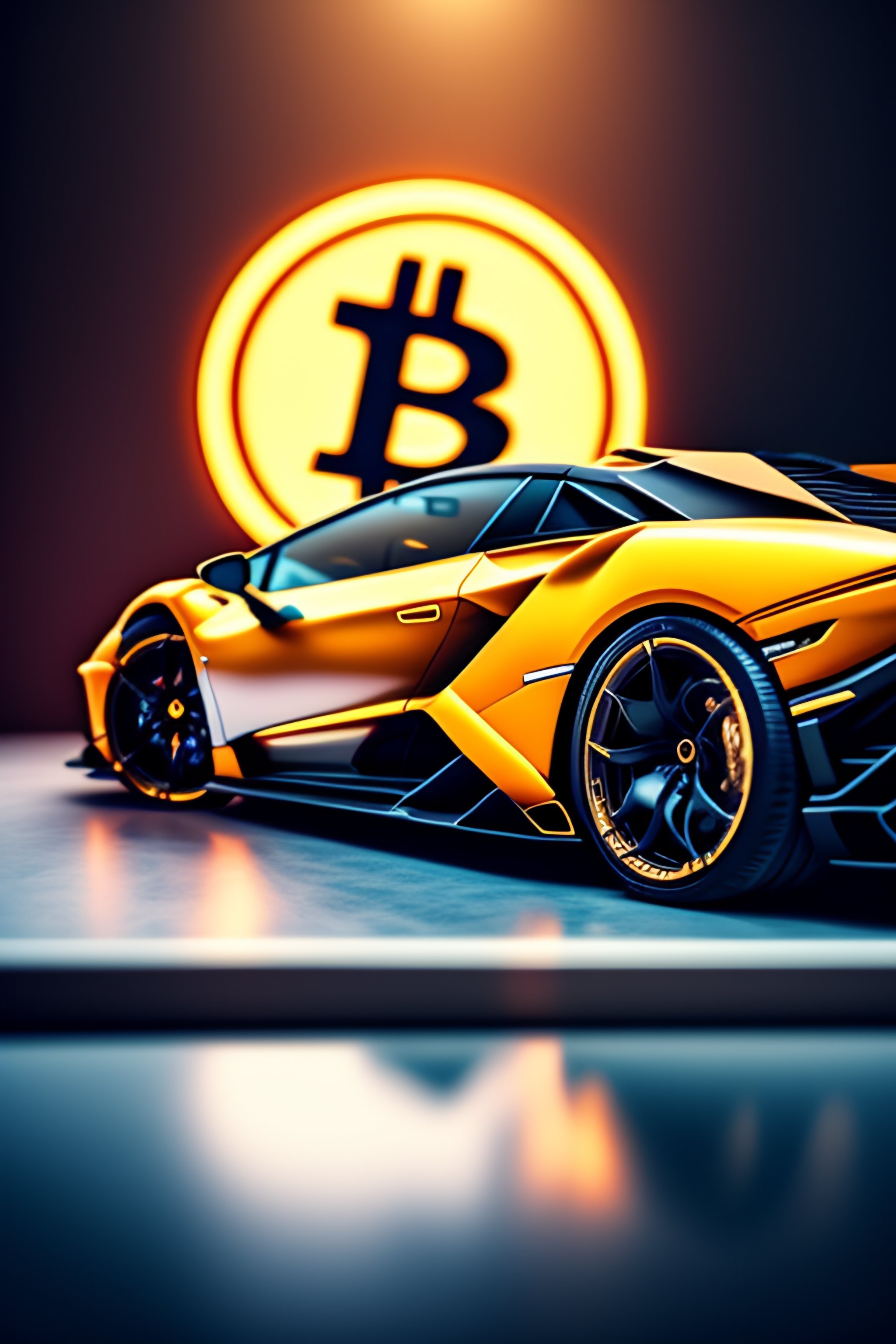 Lexica - BITCOIN LOGO ON A LAMBORGHINI