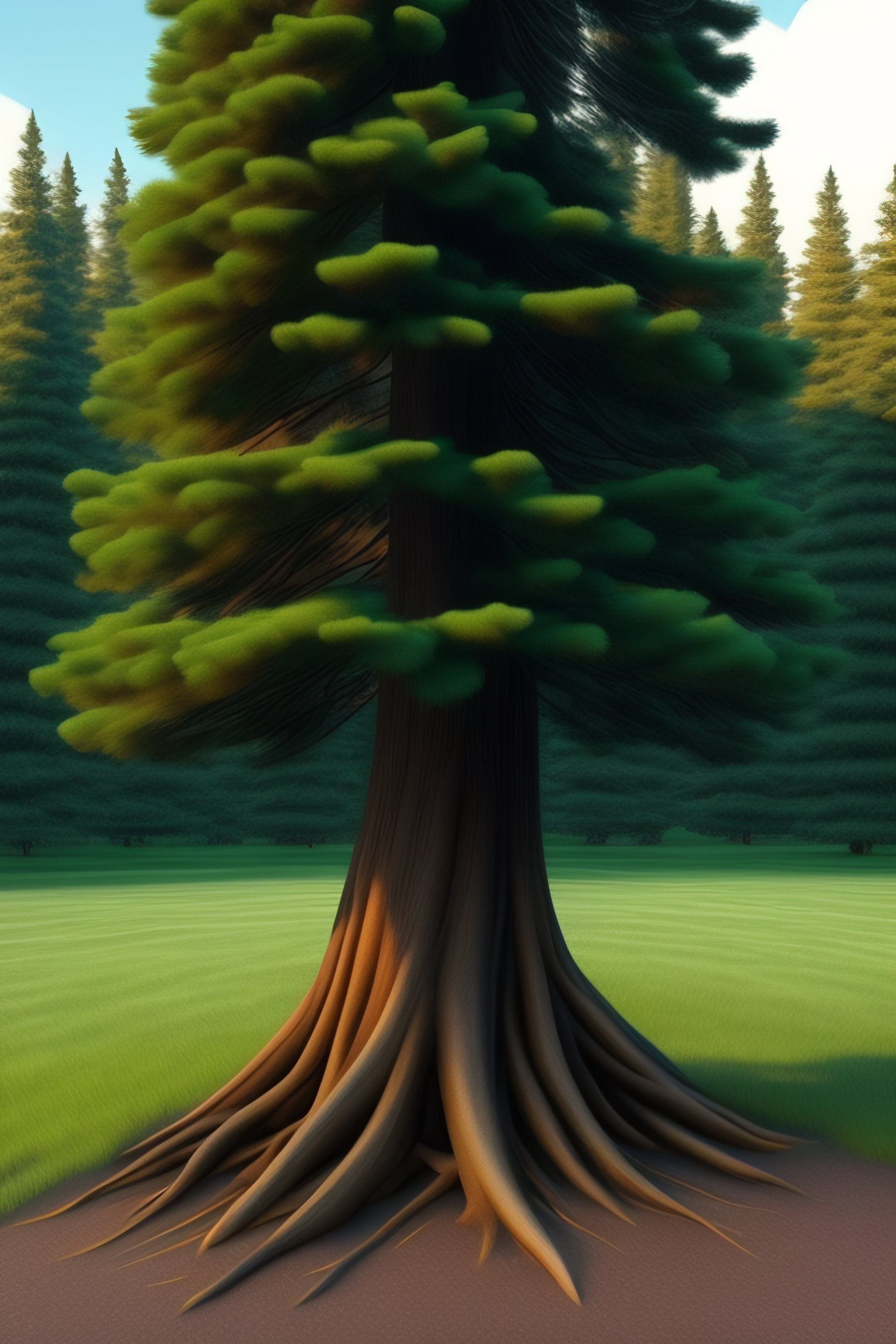 Lexica - Large pine tree with deep roots, photorealistic, full size ...