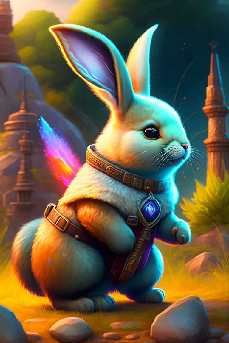 Lexica - Sweet little rabbit, Serious Sam IV game style, octane render ...
