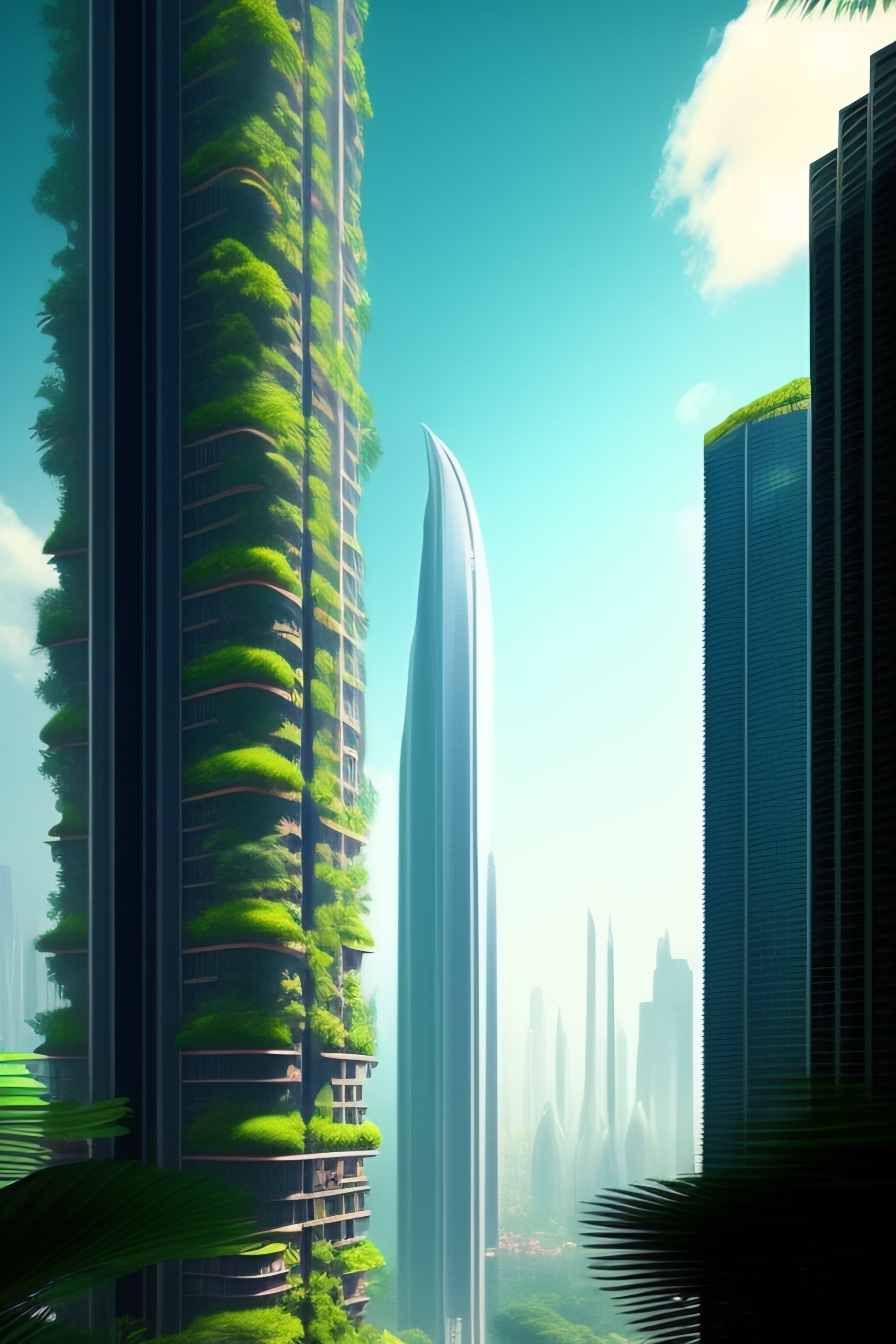 Lexica - Jungle skyscrapers feeling background