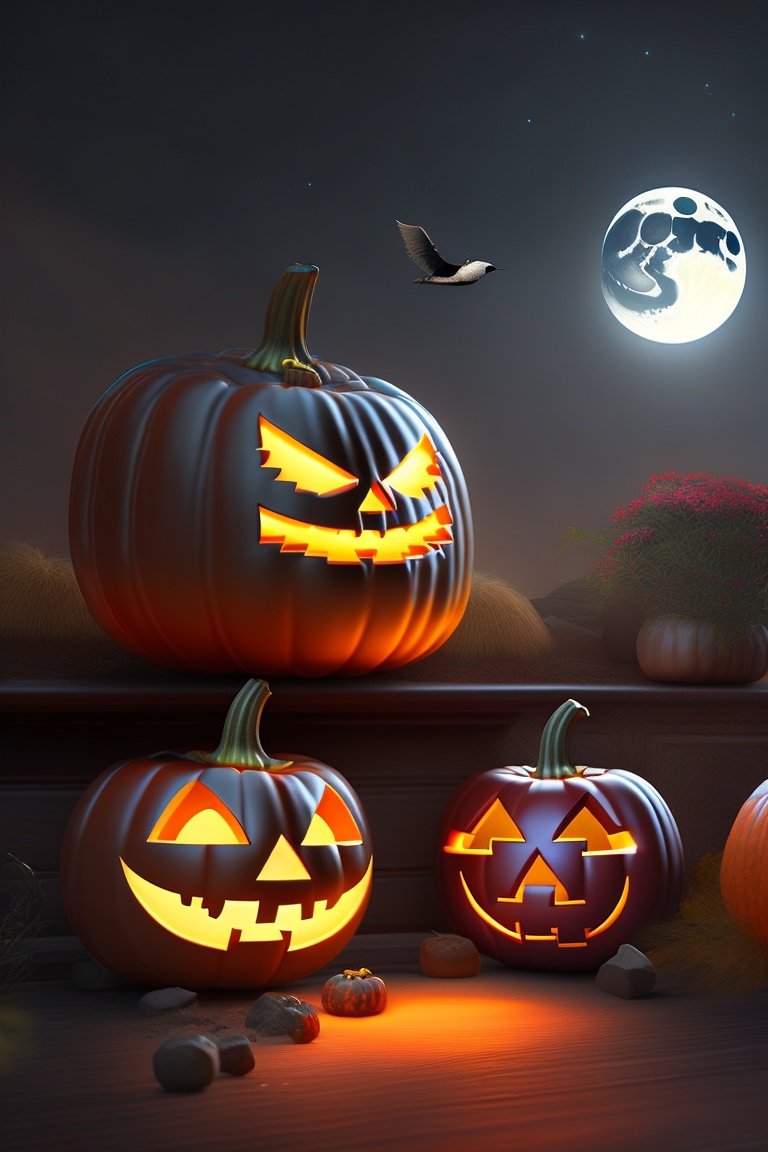 Lexica - Black cat Halloween, 4k, hi-resolution, pumpkin, moon, night,