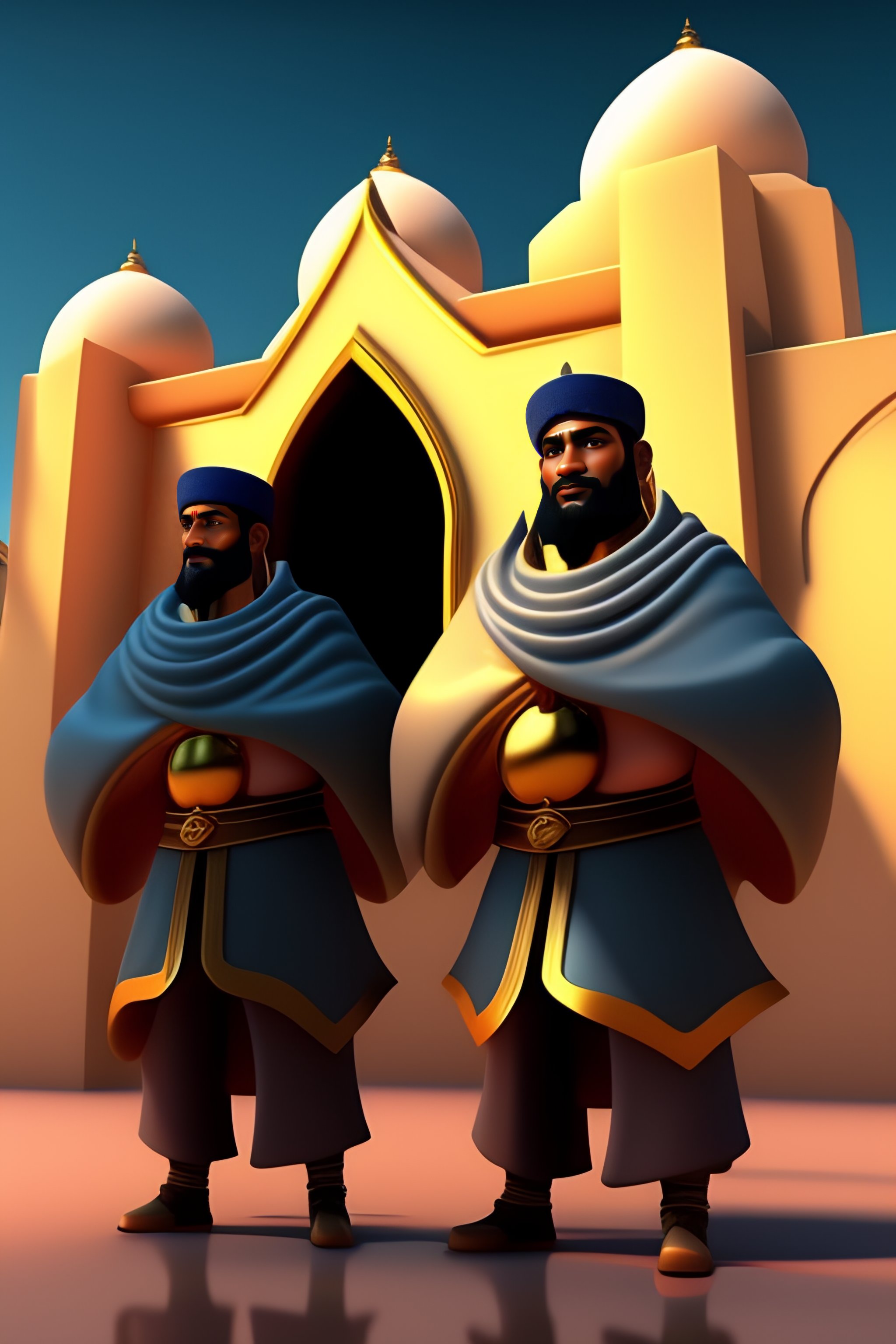 Lexica - 3d cartoon animation islamic men