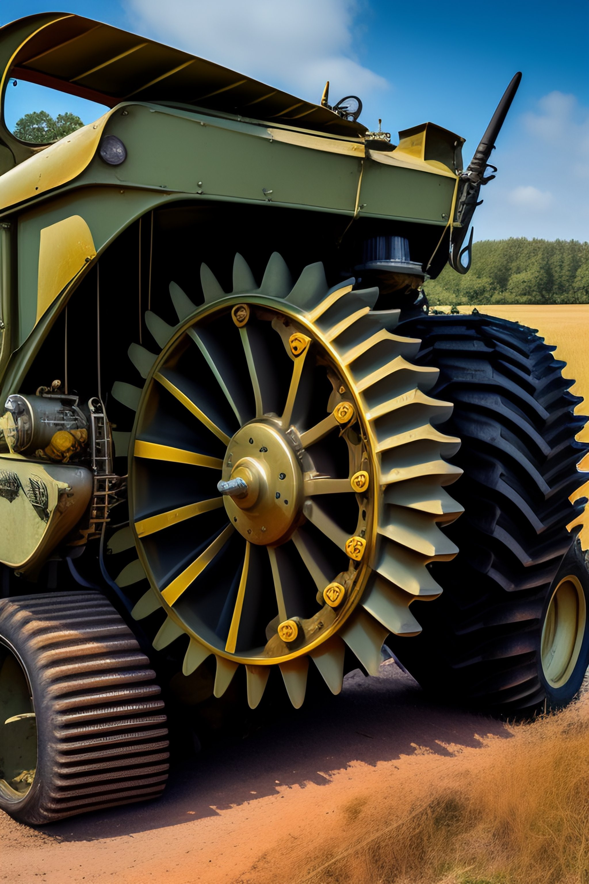 Lexica - In the image, you can see a tractor engine with the hood ...