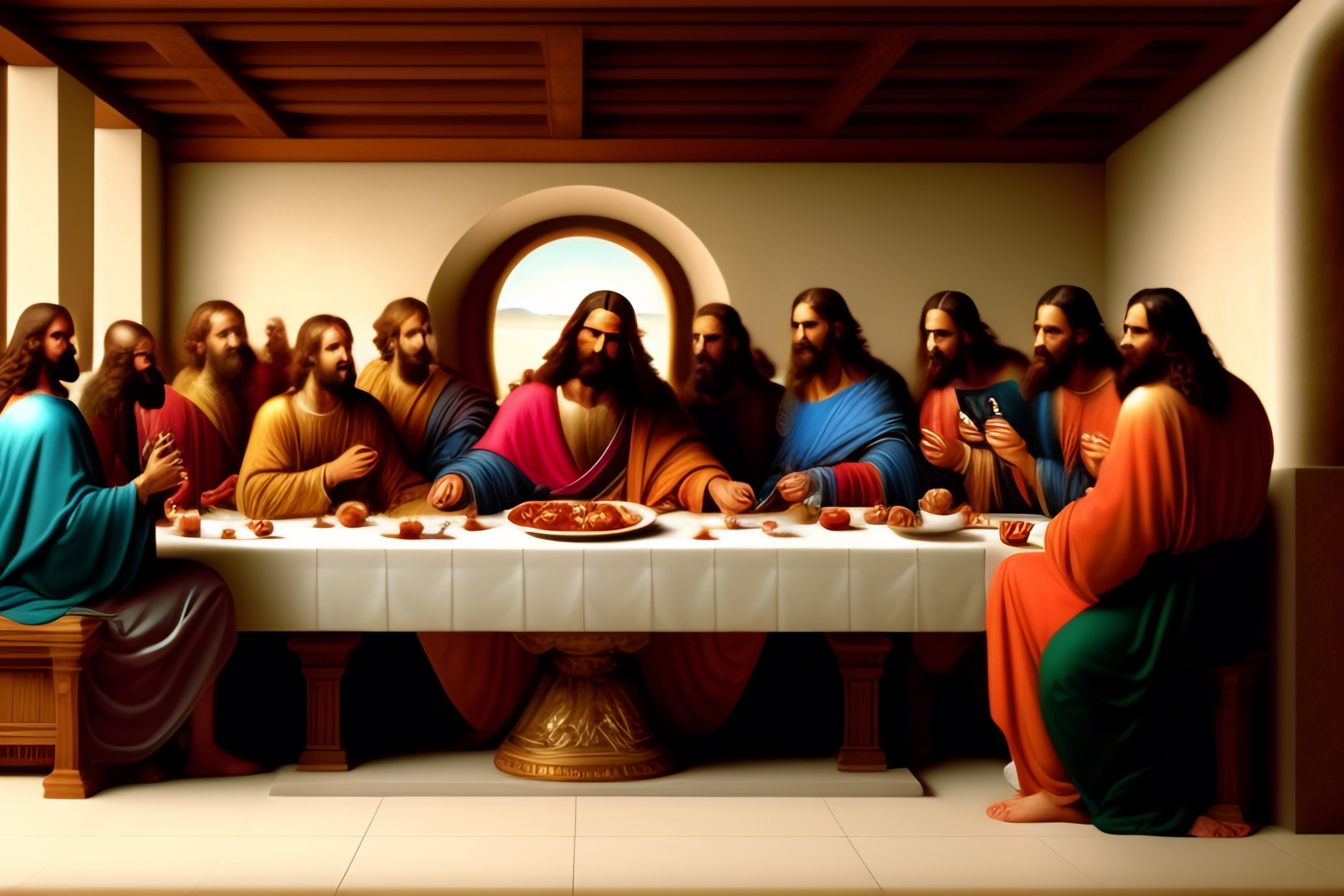 Lexica - Hyper realistic color photo of the last supper, year 1, jesus ...