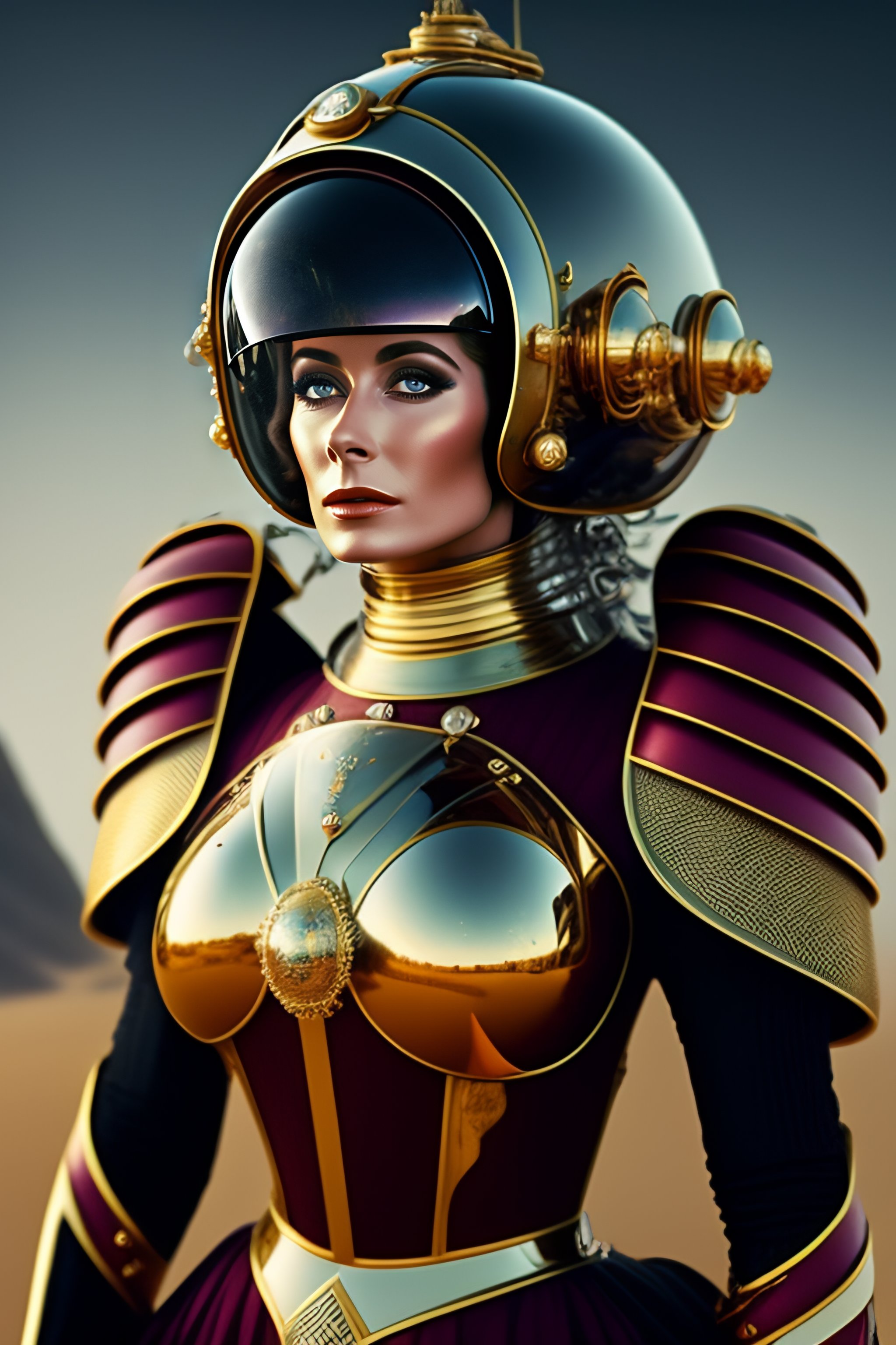 Lexica An Extremely Complex And Advanced Cyborg In A Space Helmet On The Chassis Of A Red And 