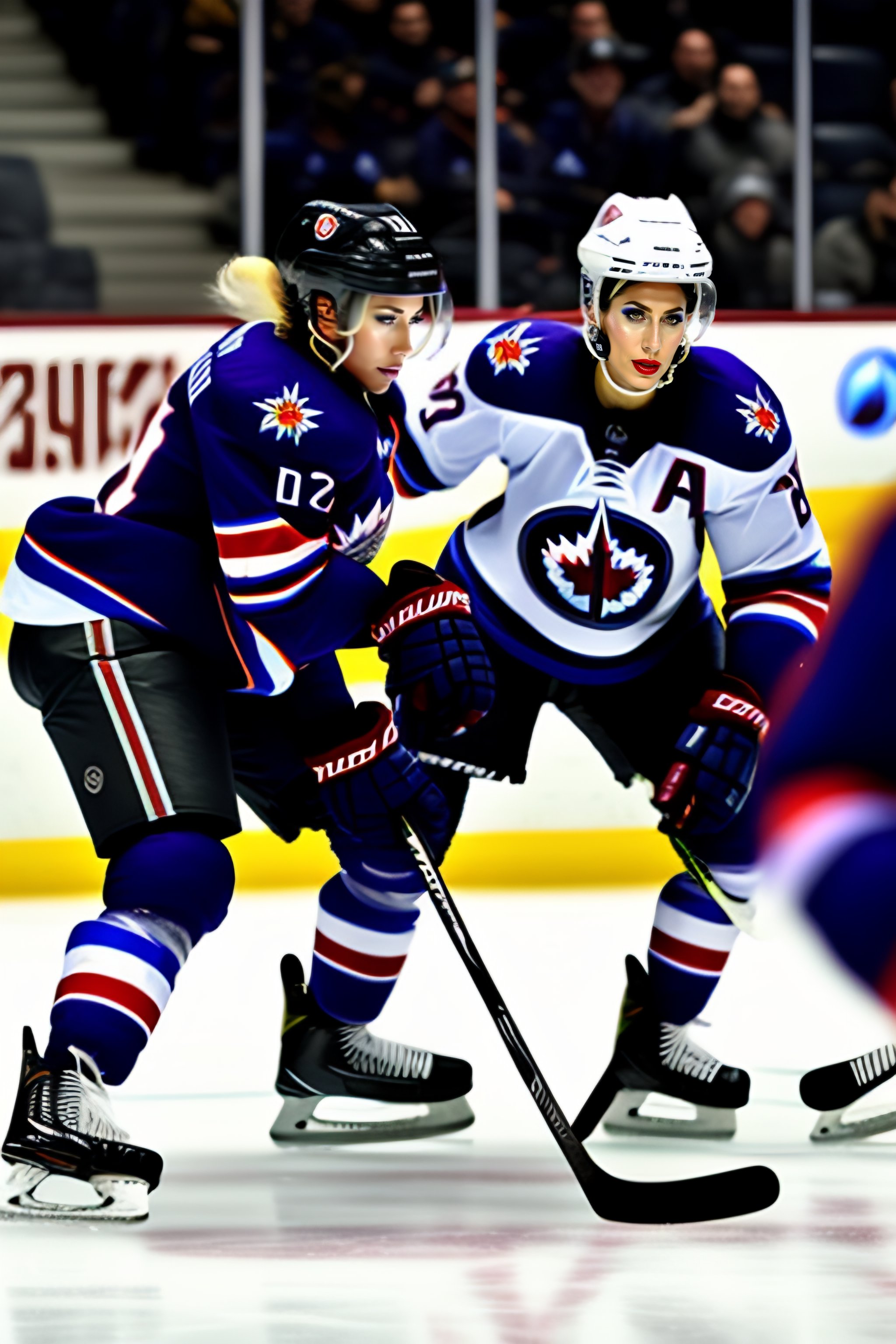 Lexica Lady Gaga playing ice hockey Winnipeg jets