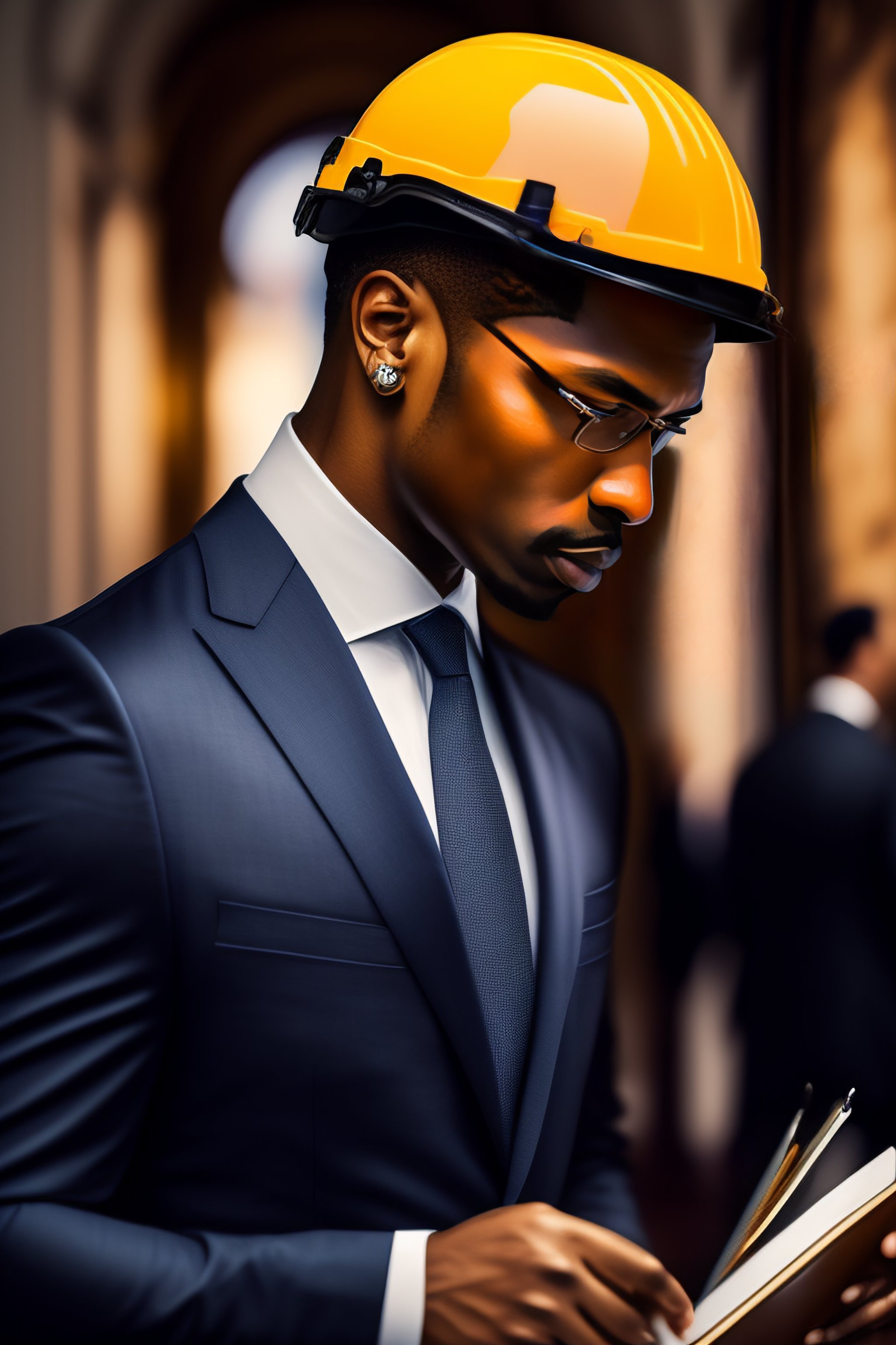 Lexica Portrait of man, dramatic expression looking down, full body