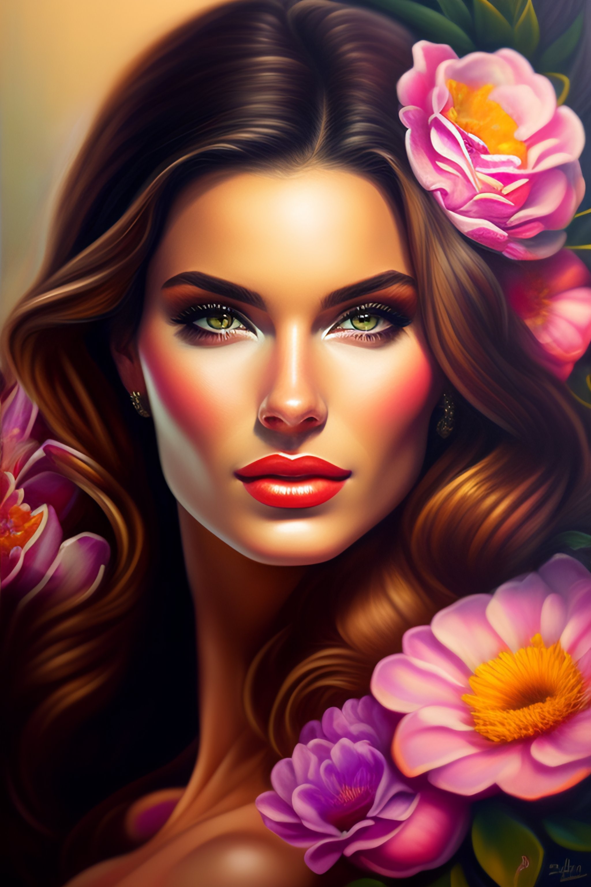 Lexica Portrait Of Beautiful Women Very Realistic Oil Painting Airbrush Pinup With