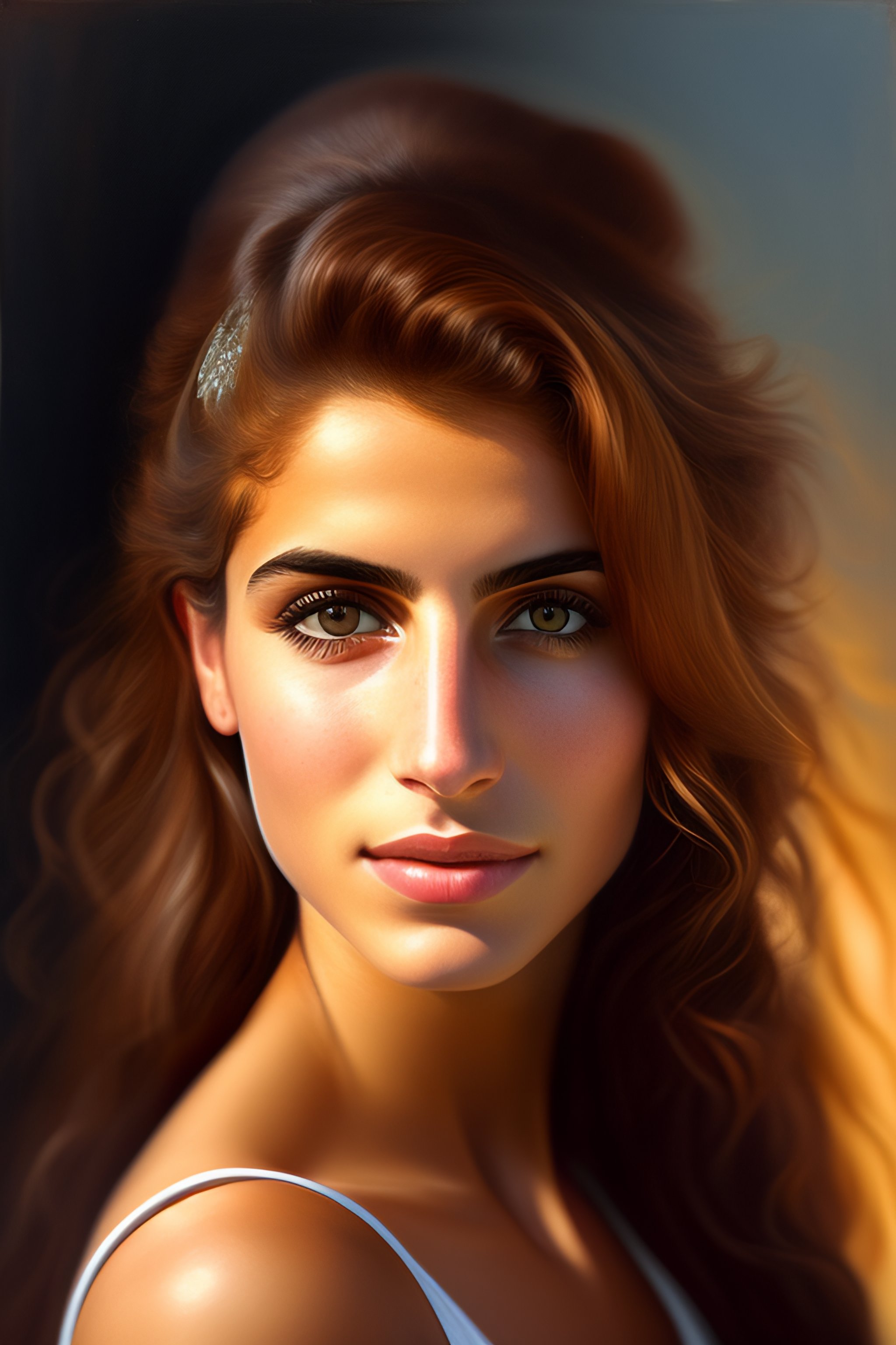 Lexica - Potrait Of A Giner Haired Lebanese Girl