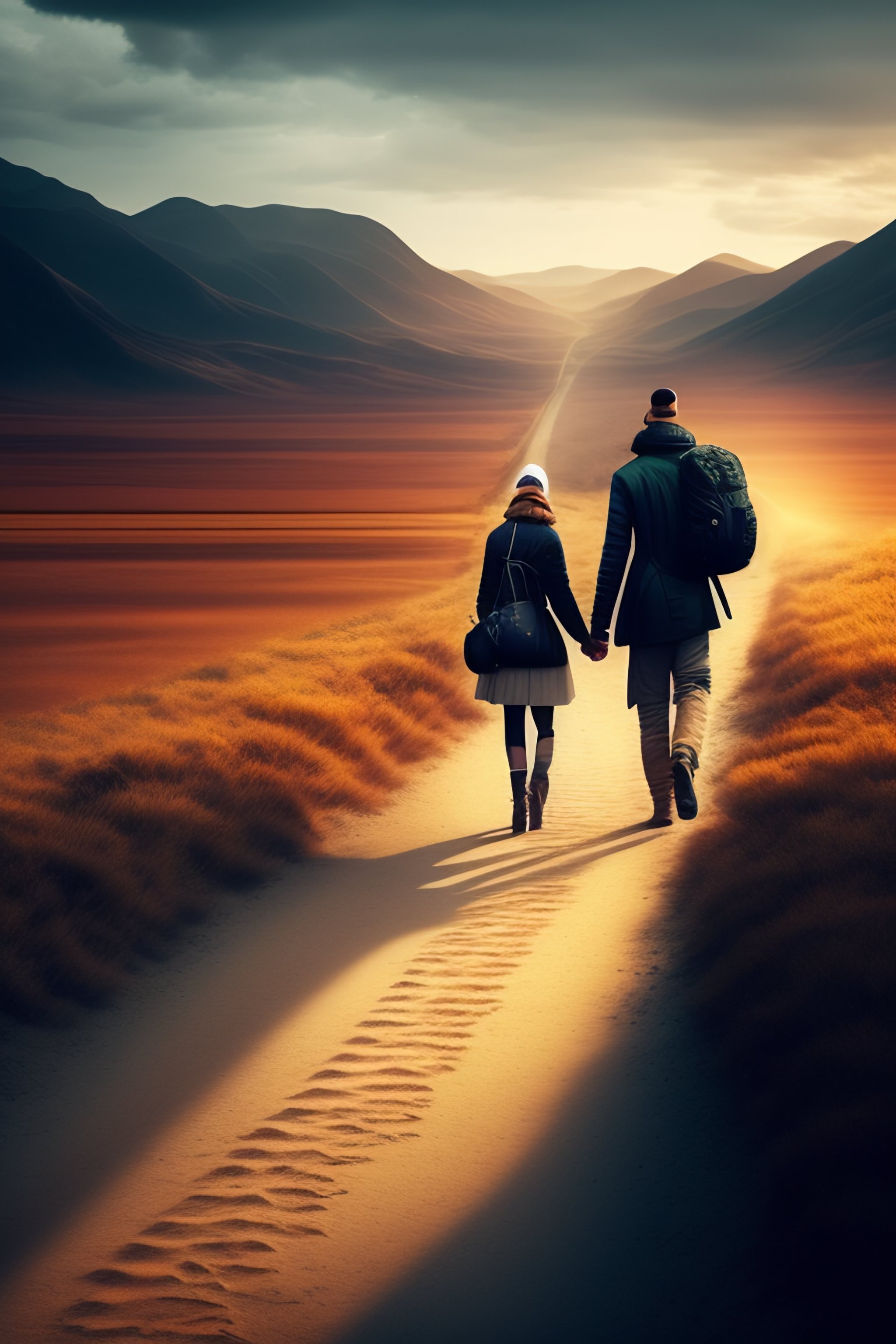 Lexica - Make a book cover where you can see a group of people walking ...