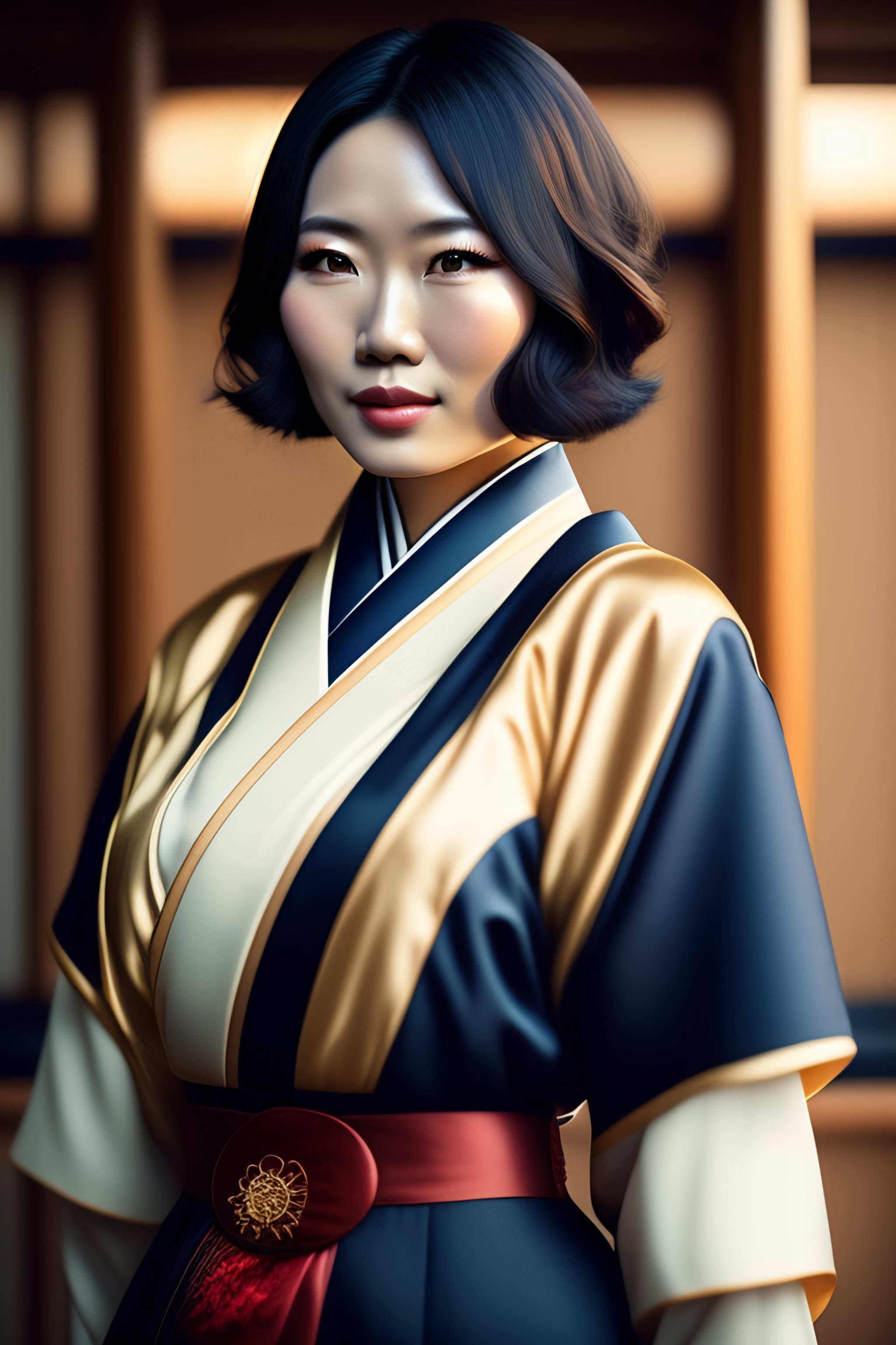 Lexica Beautiful woman, dressed like Japanese,