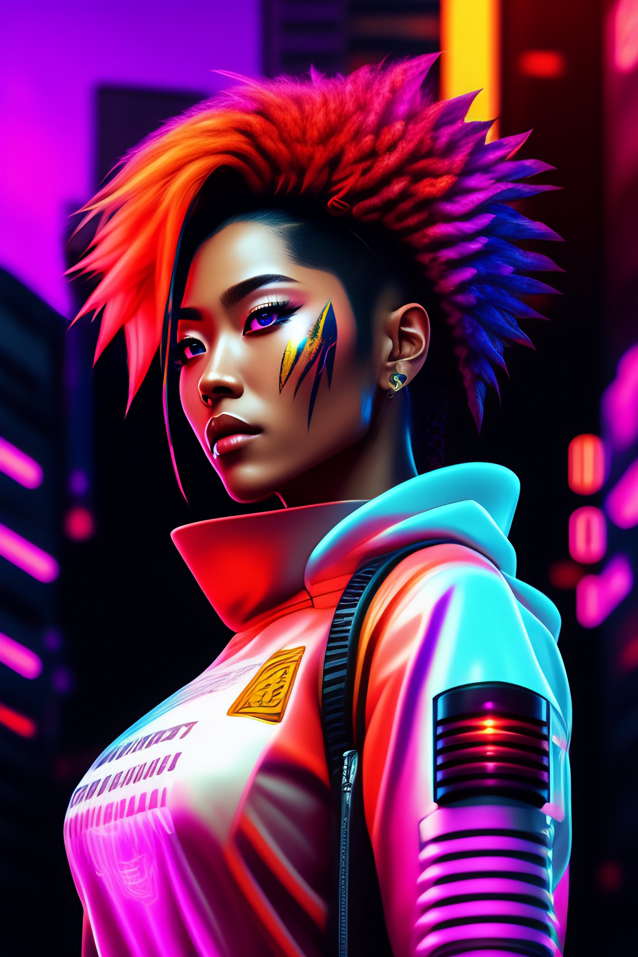 Lexica - Cyberpunk 2077 Edgerunner, Cyberpunk coloured Ink drawing ...