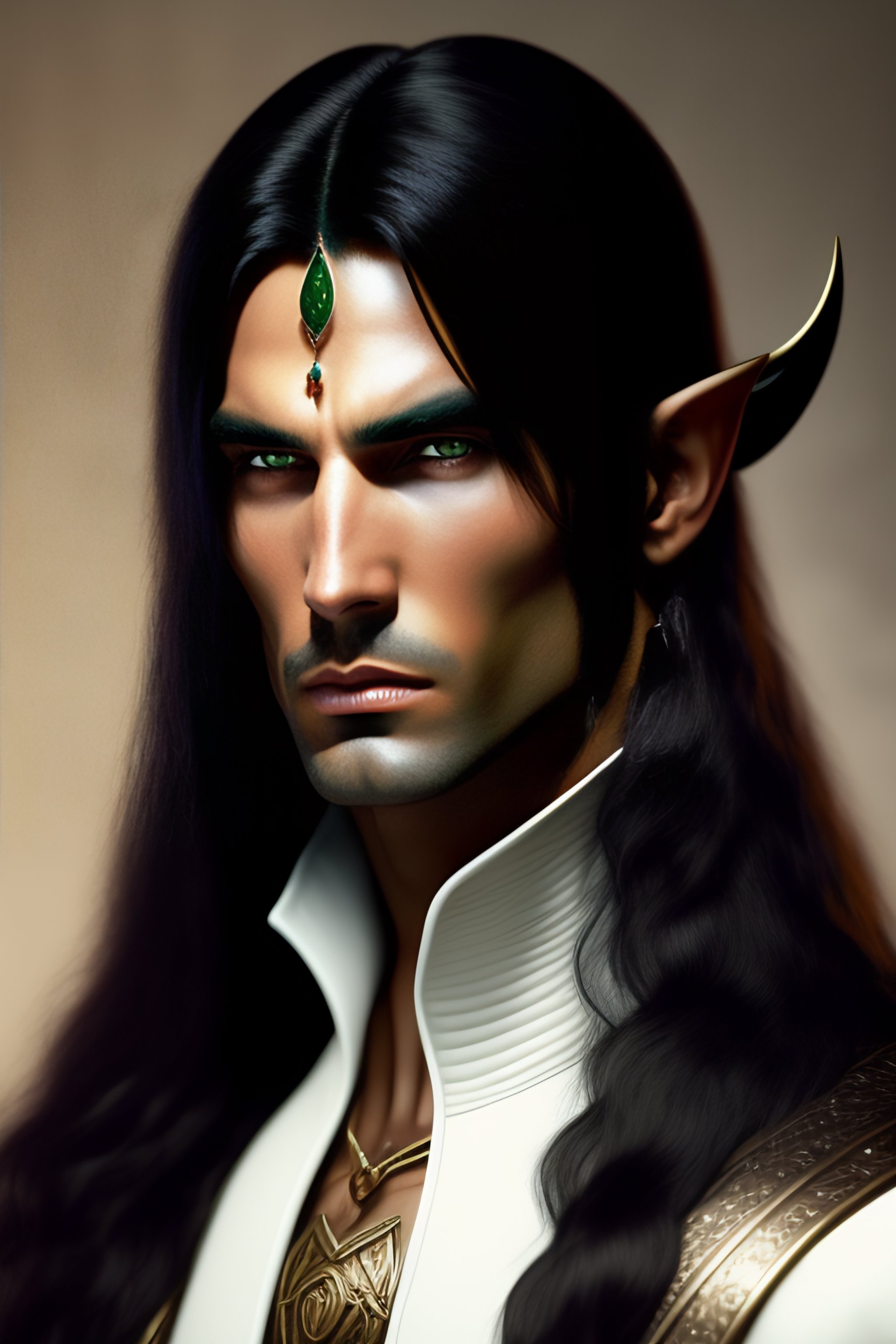 Lexica - Elf male with eye patch, long black hair,