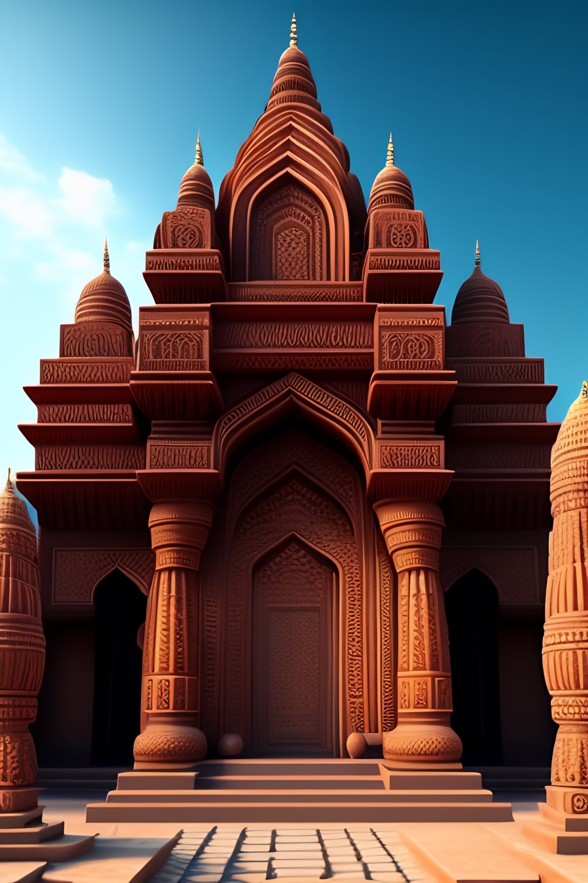 Lexica Beautiful Indian stone carved temple, surrealism, hyper