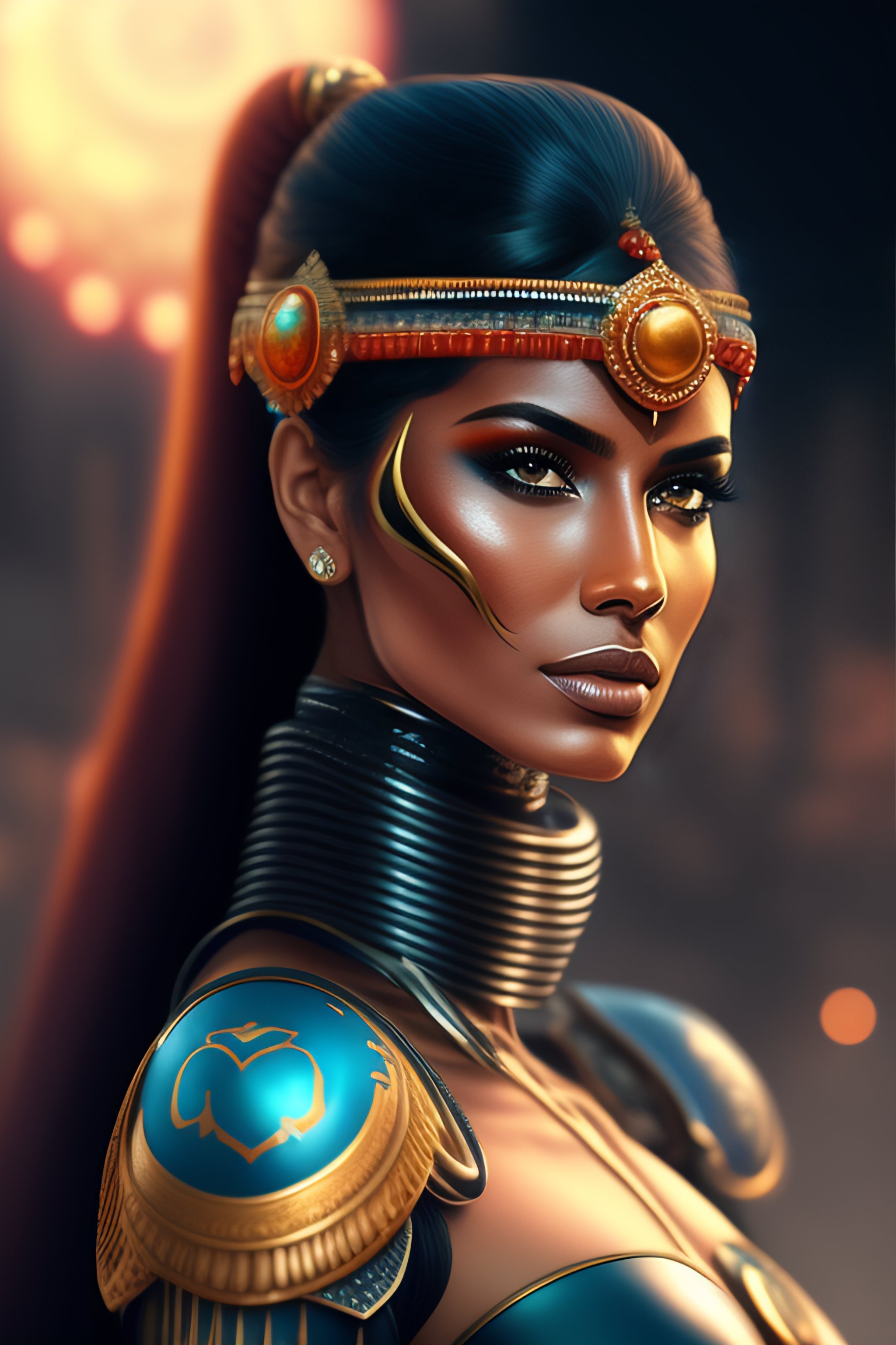 Lexica - Digital painting of a cyborg with India as origin, sharp focus ...