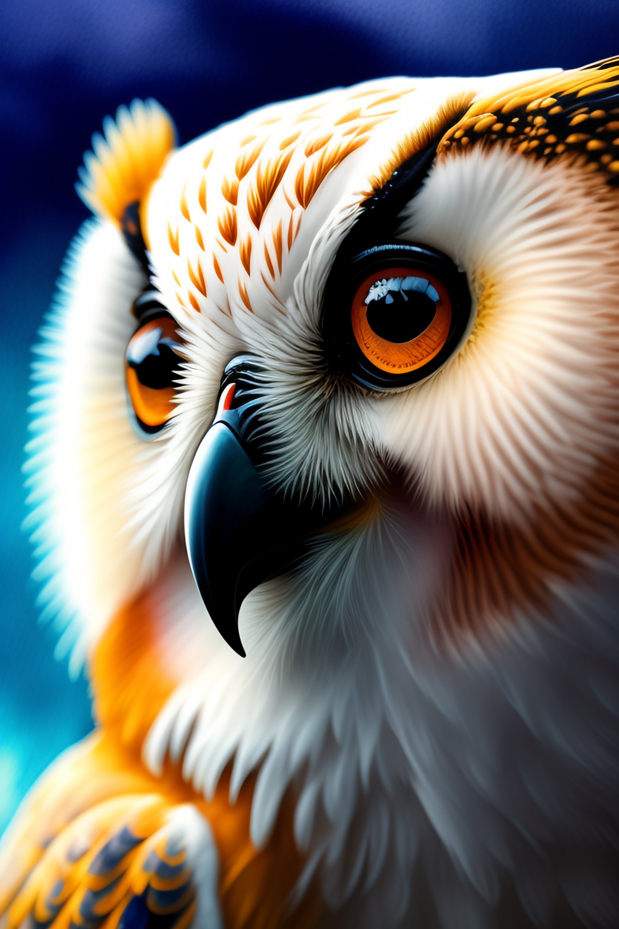 Lexica - Cute Owl face, watercolor, sharp focus, 8 k details, white  background