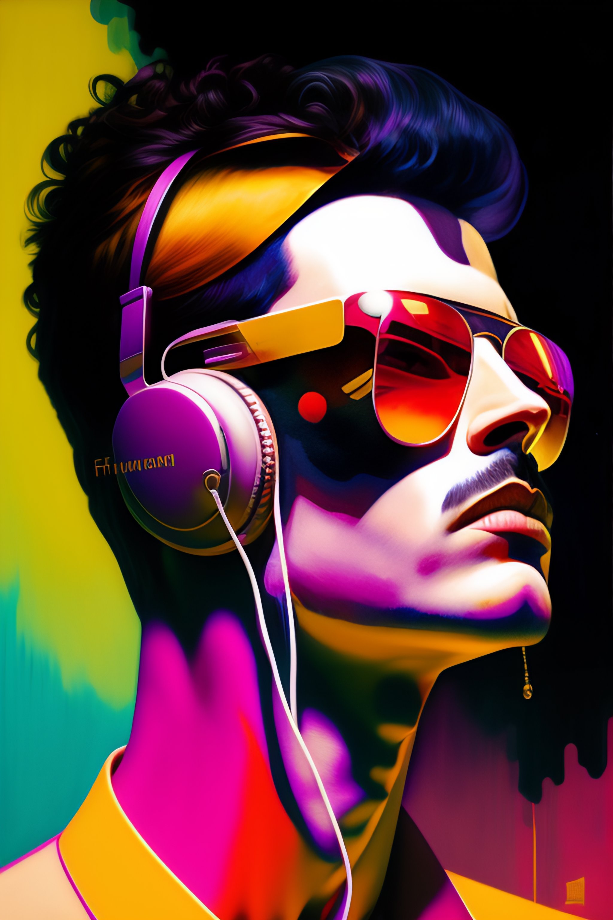 Lexica - Freddy Mercury listening to music with headphones and ...