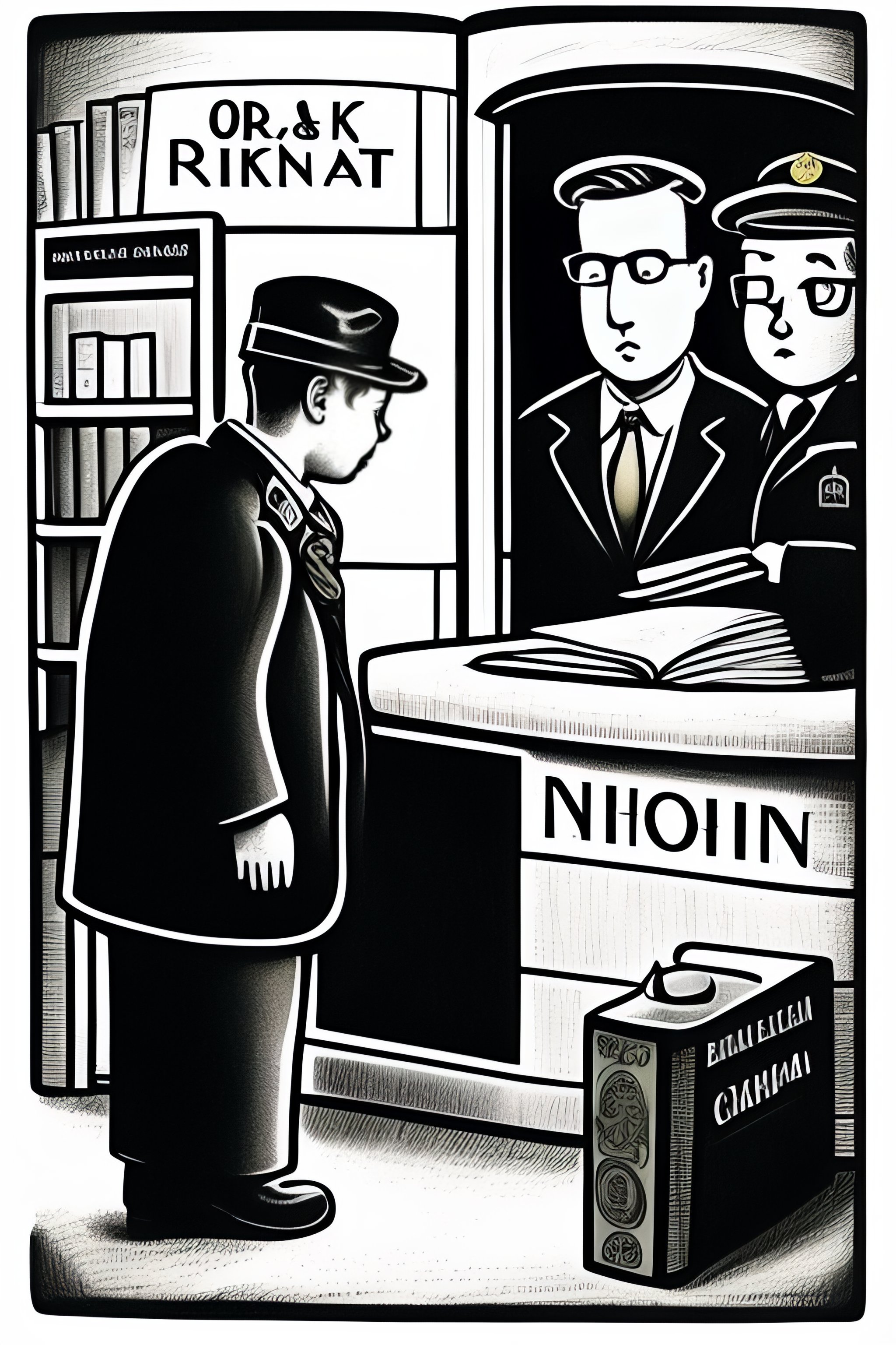 Lexica - Bank robbery child's book drawing
