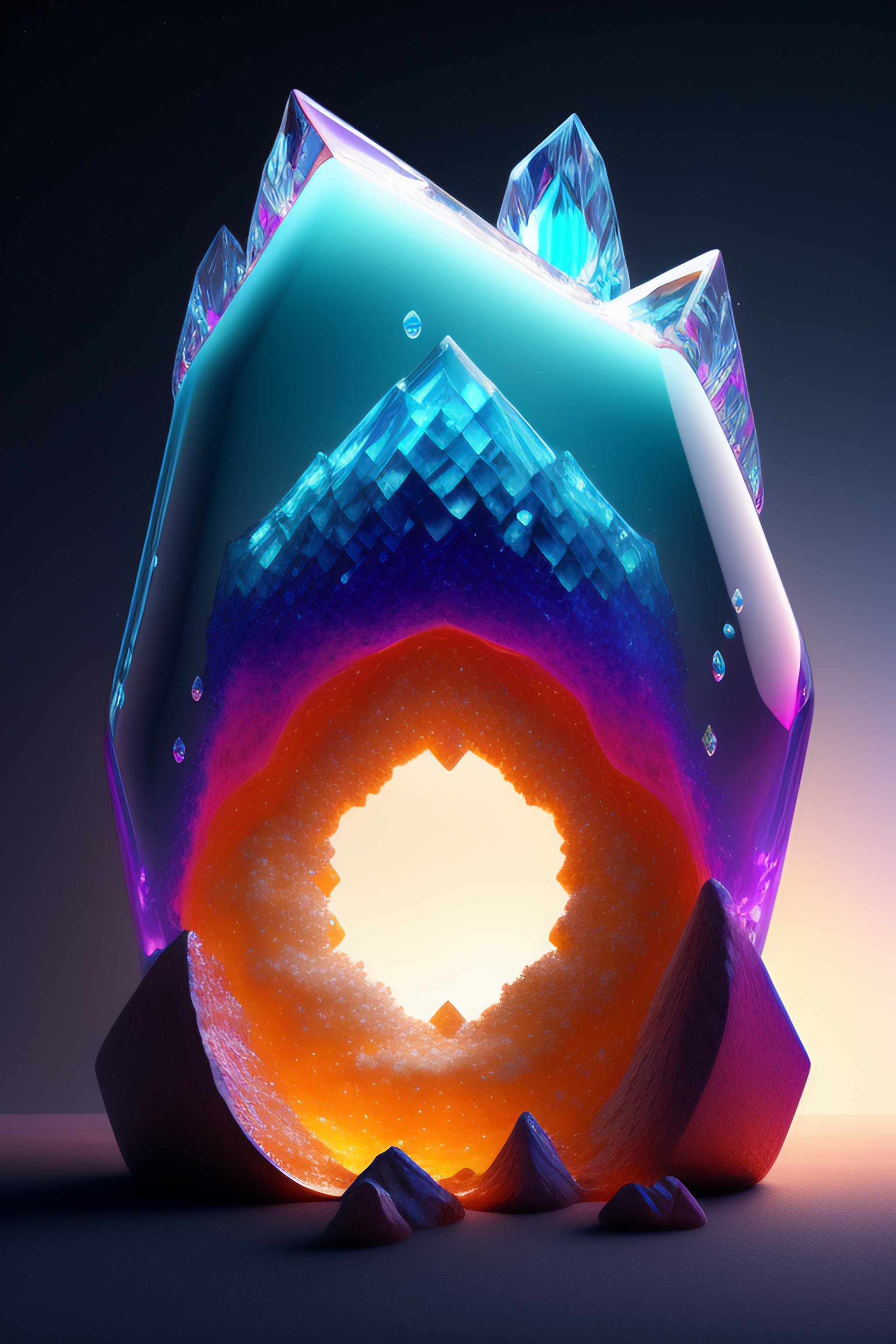 Lexica - Giant sparkling crystalline structure, pixar, 8k