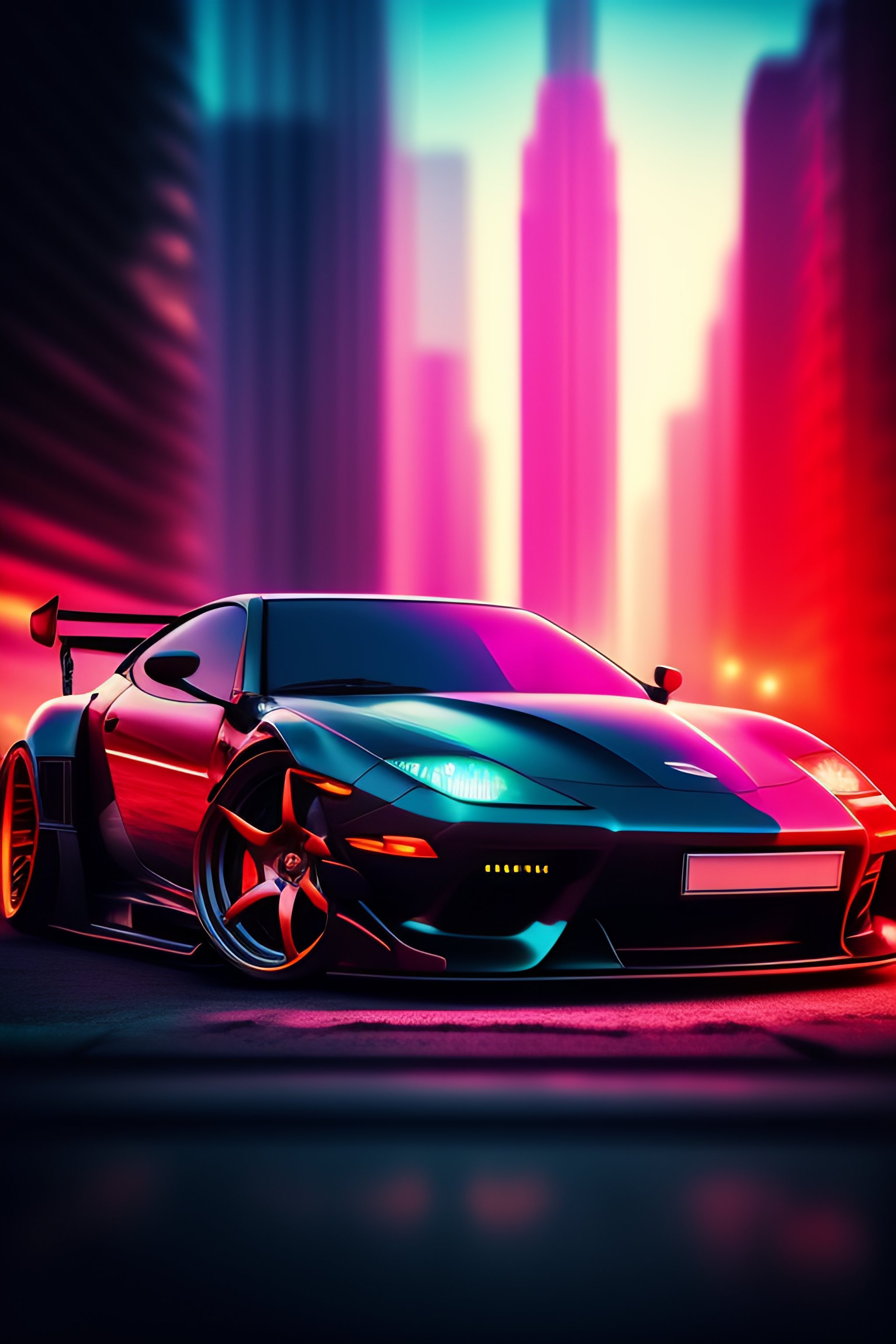 Lexica - Sks car, cyberpunk, city, buildings, night, colorful, blood