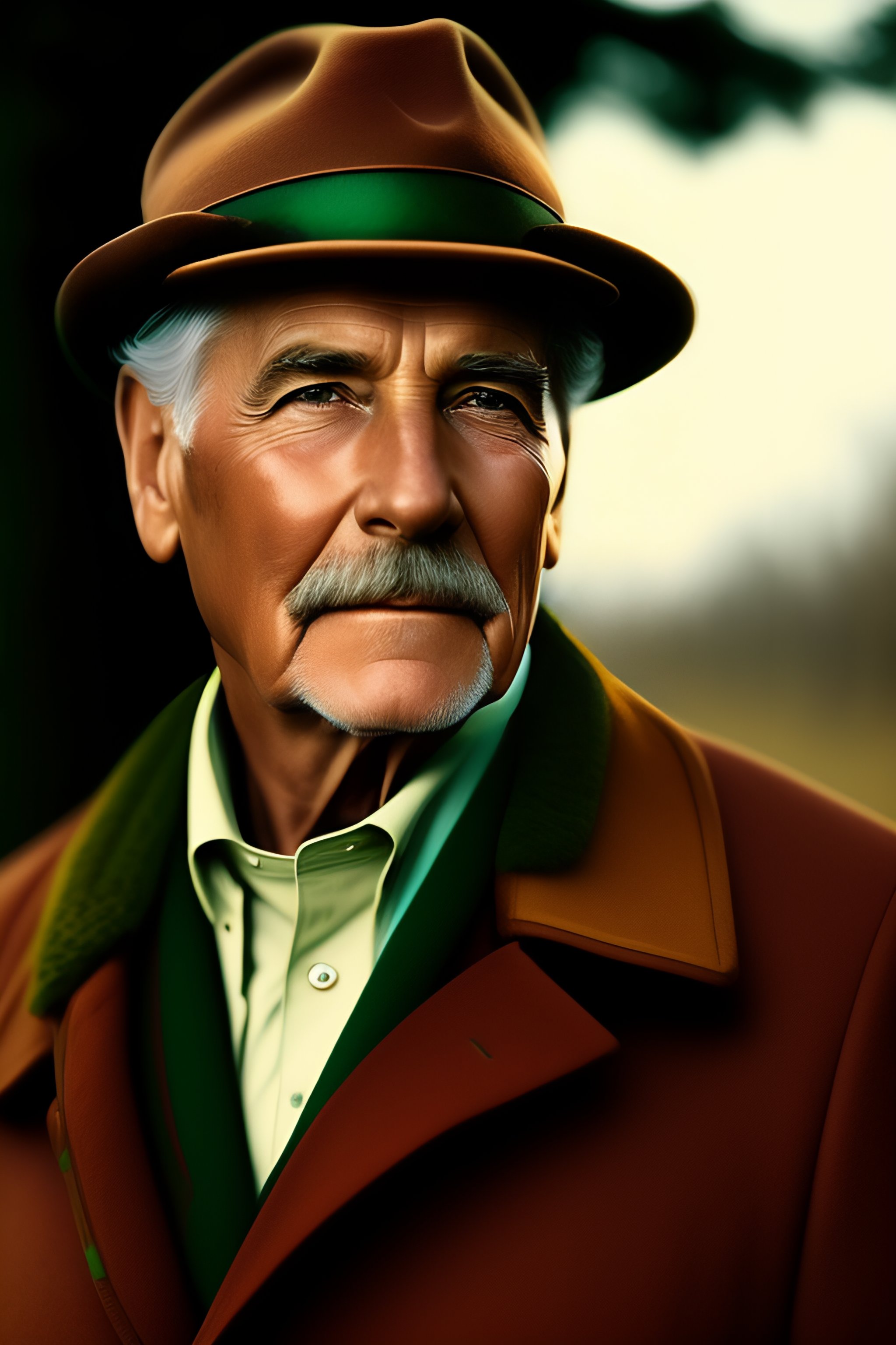 Lexica - Old man in brown coat and green cap