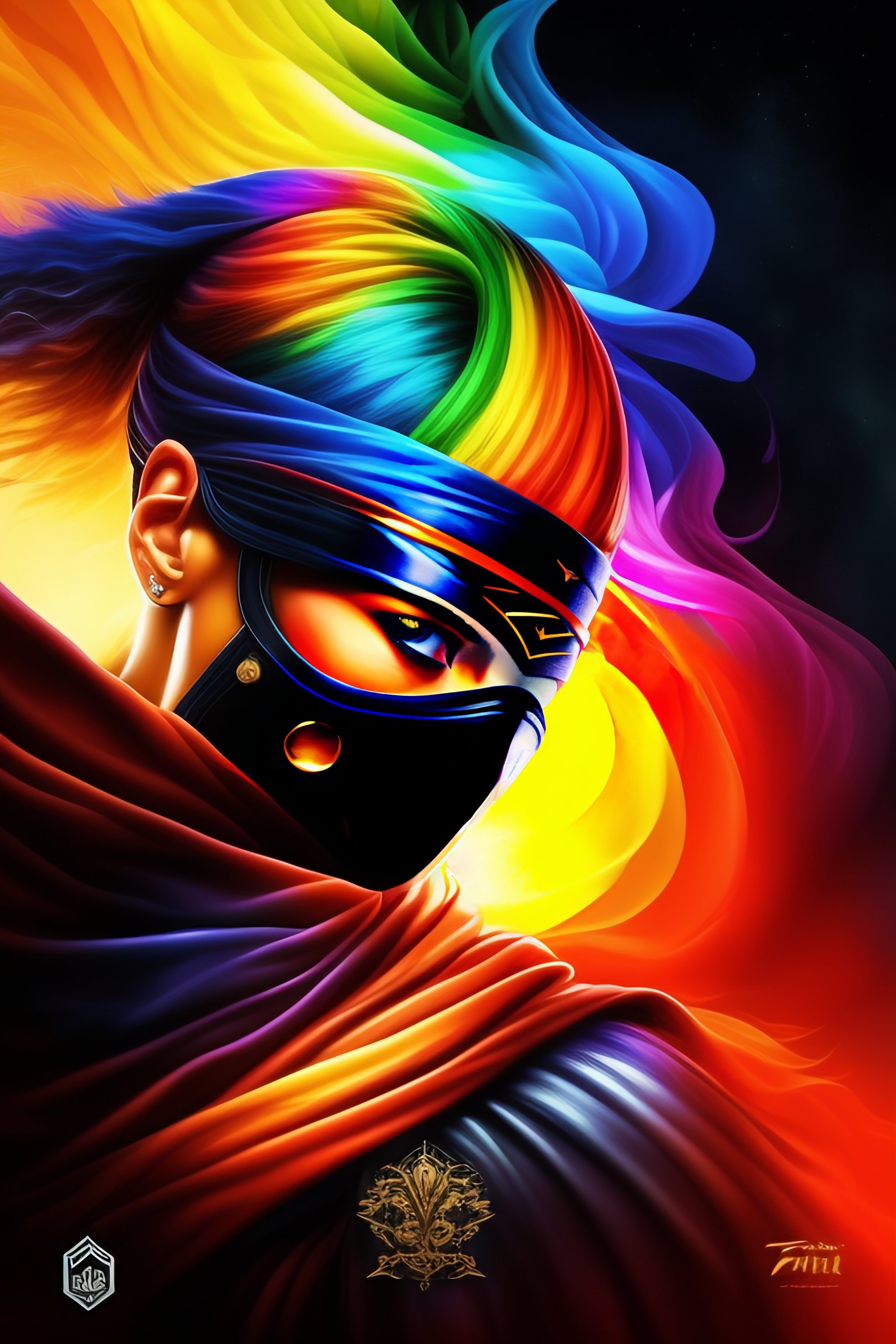 Lexica - Ninja, strong colors, creative