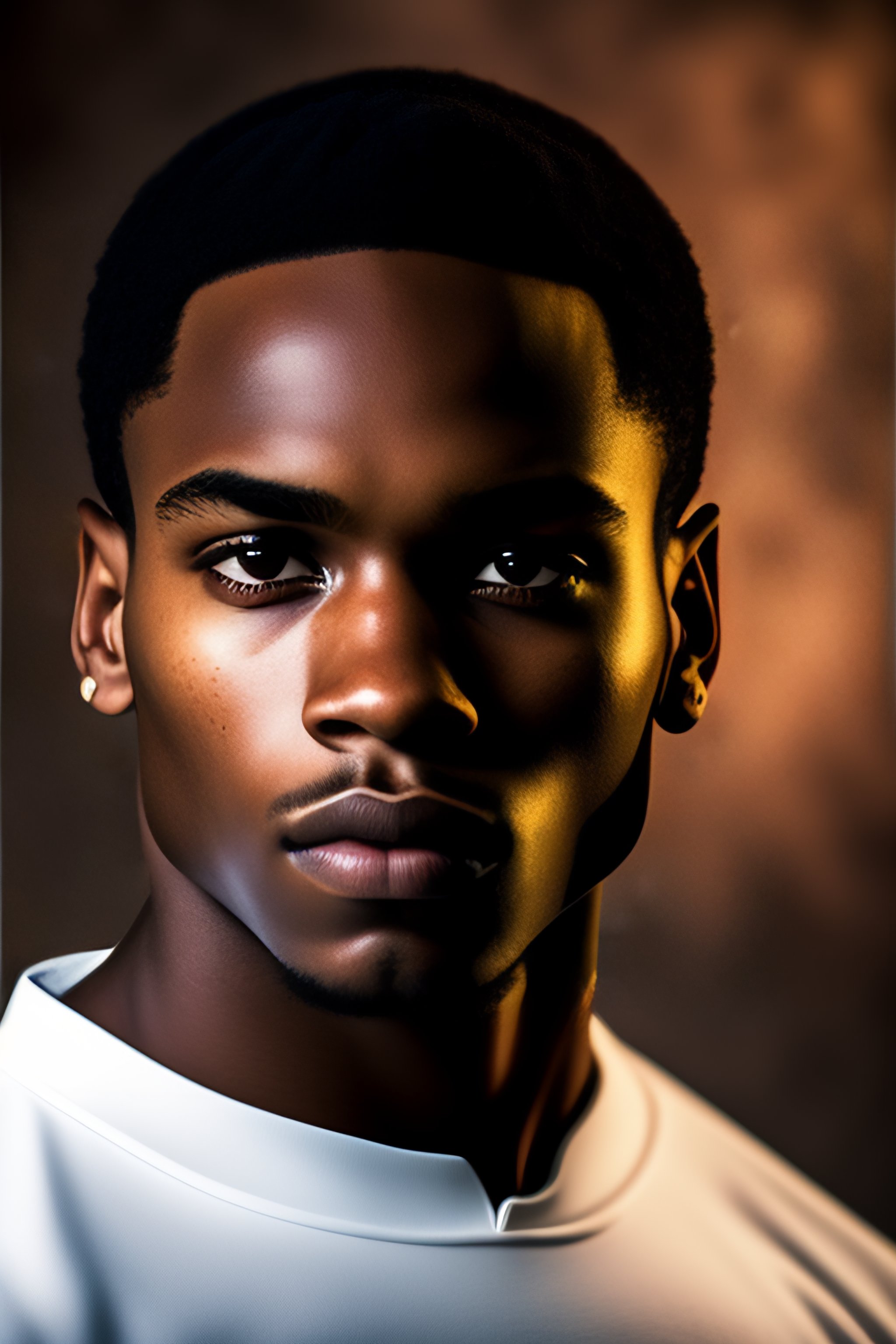 Lexica Portrait Of A 20 Year Old Black Guy Not Ugly Backward Receding Hairline Beautiful