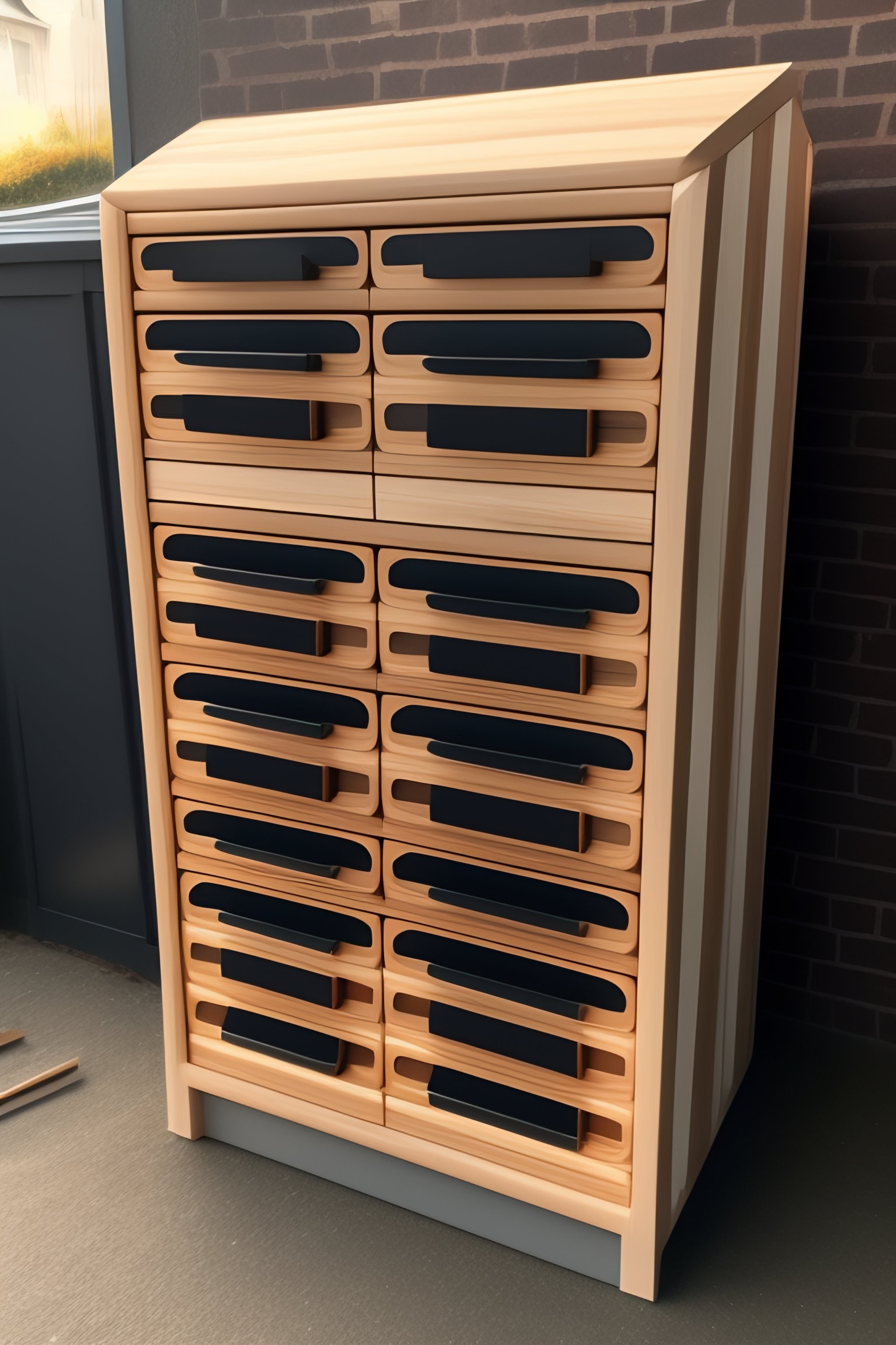 Lexica - Lasercut wood case box led MDF furniture vertical with ...