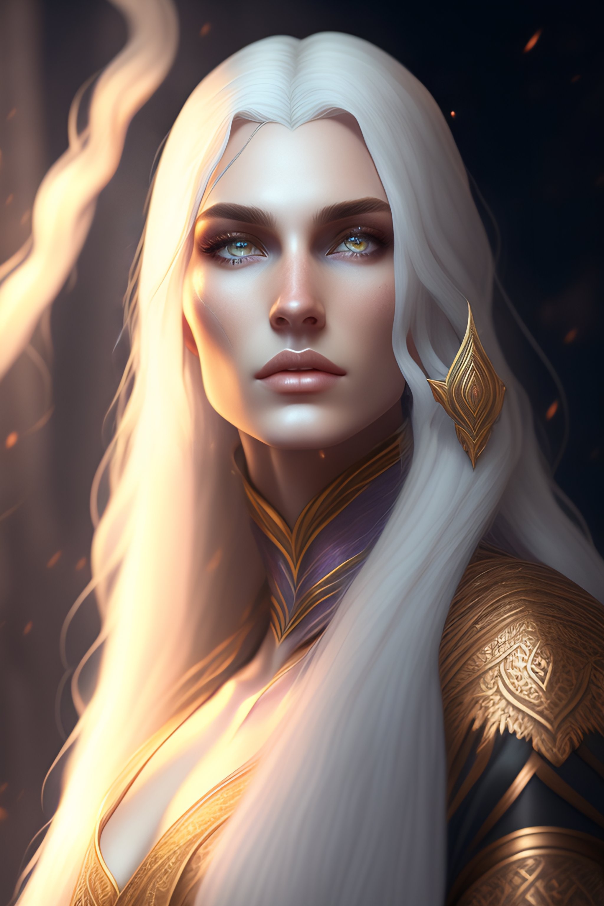 Lexica Female Mage Godess With Long White Hair Art By Marta Dahlig 