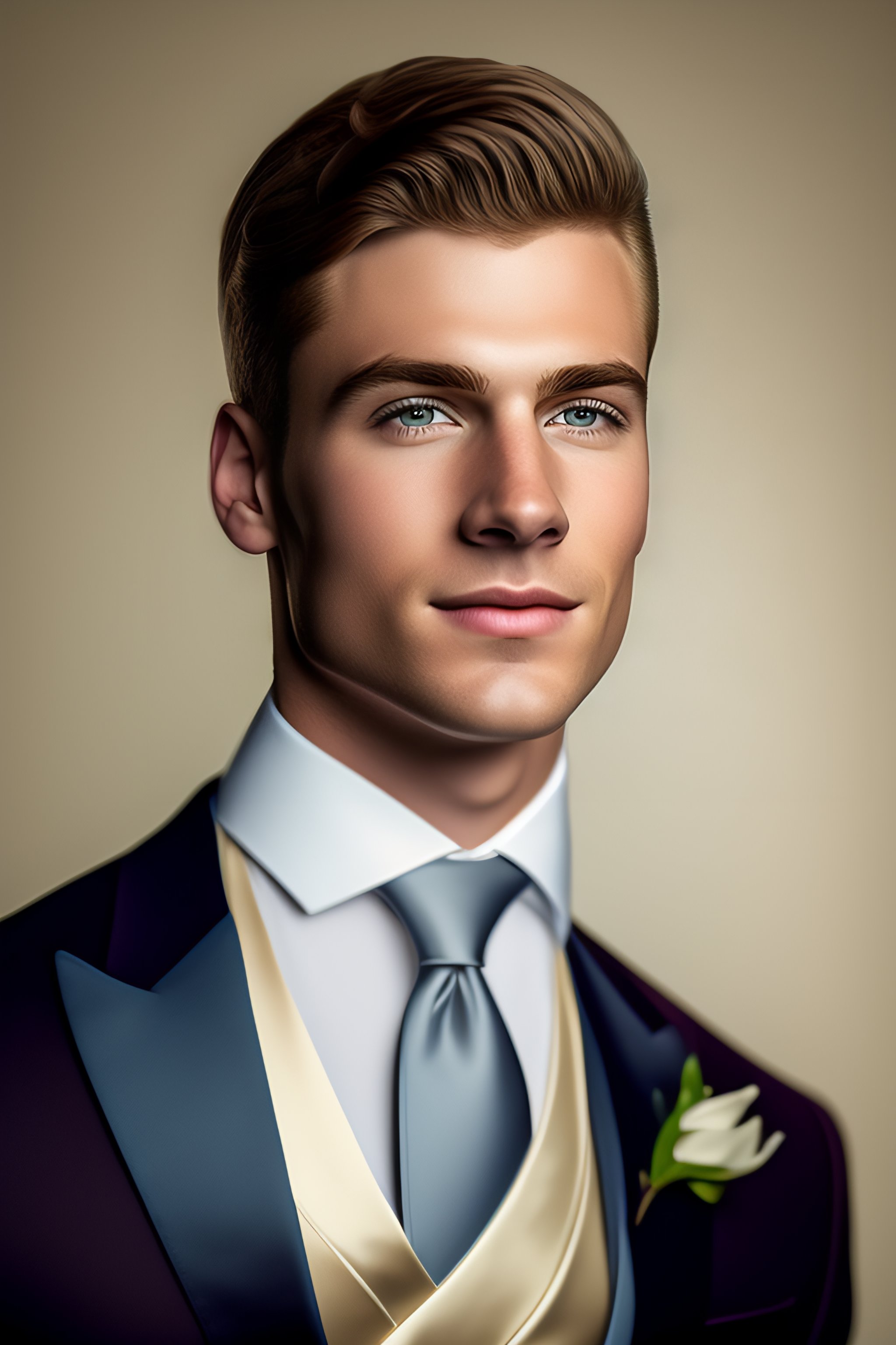 Lexica Photorealistic portrait of a young white male in formal clothing