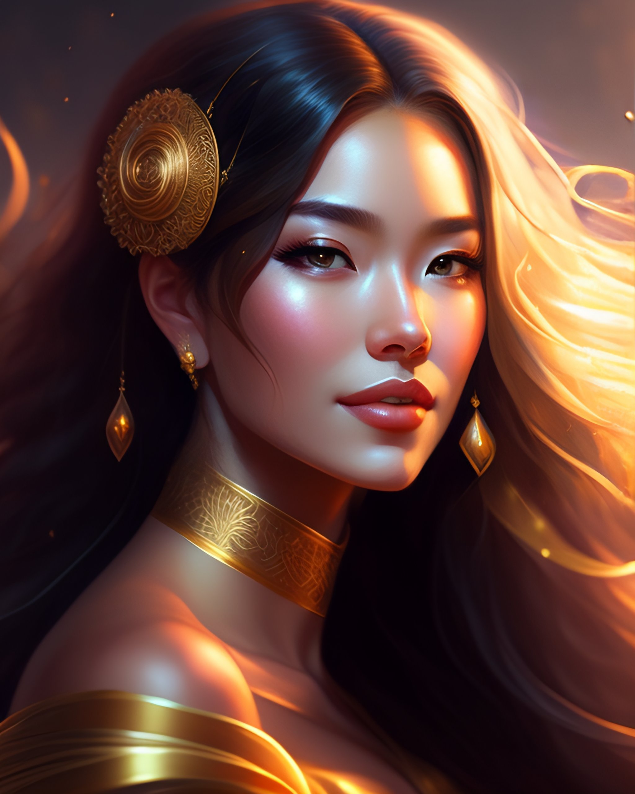 Lexica - Detailed portrait of a gorgeous sorceress princess with a ...