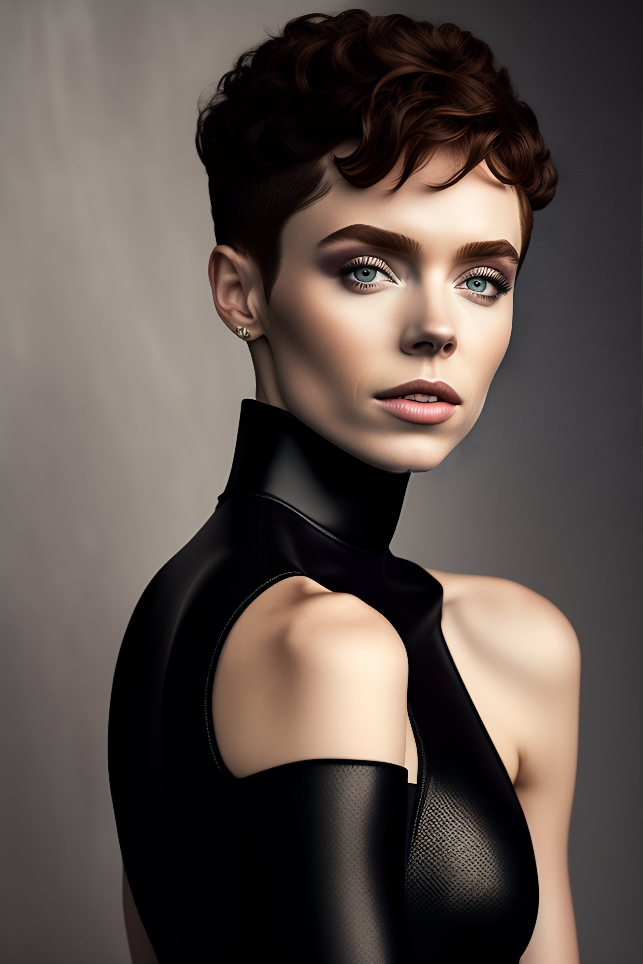 Lexica - Sophia lillis wearing soft matte tight black spandex catsuit  outfit Met Gala photoshoot