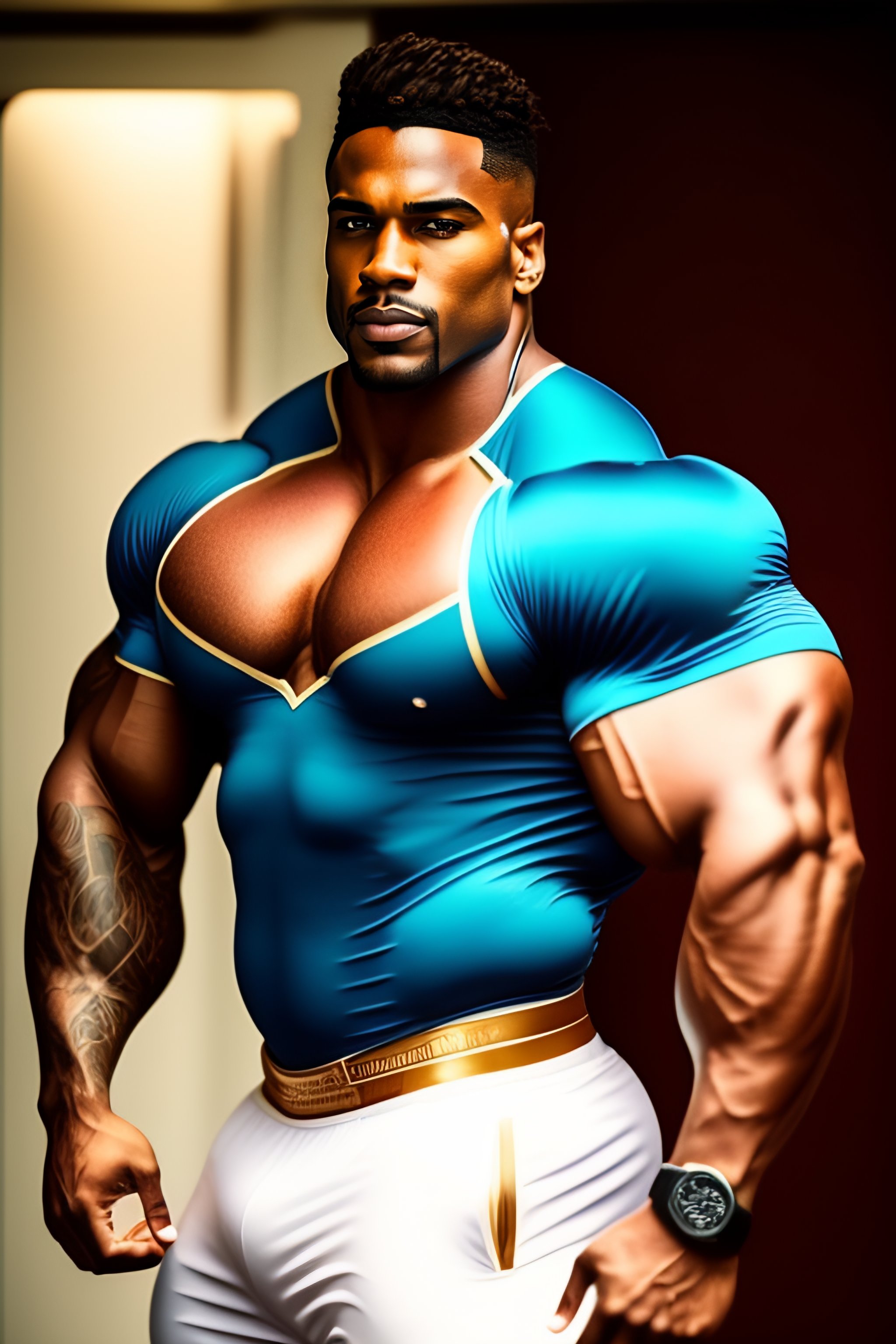 Lexica Big Pecs Muscular Man Handsome Man Tight Shirt 9035