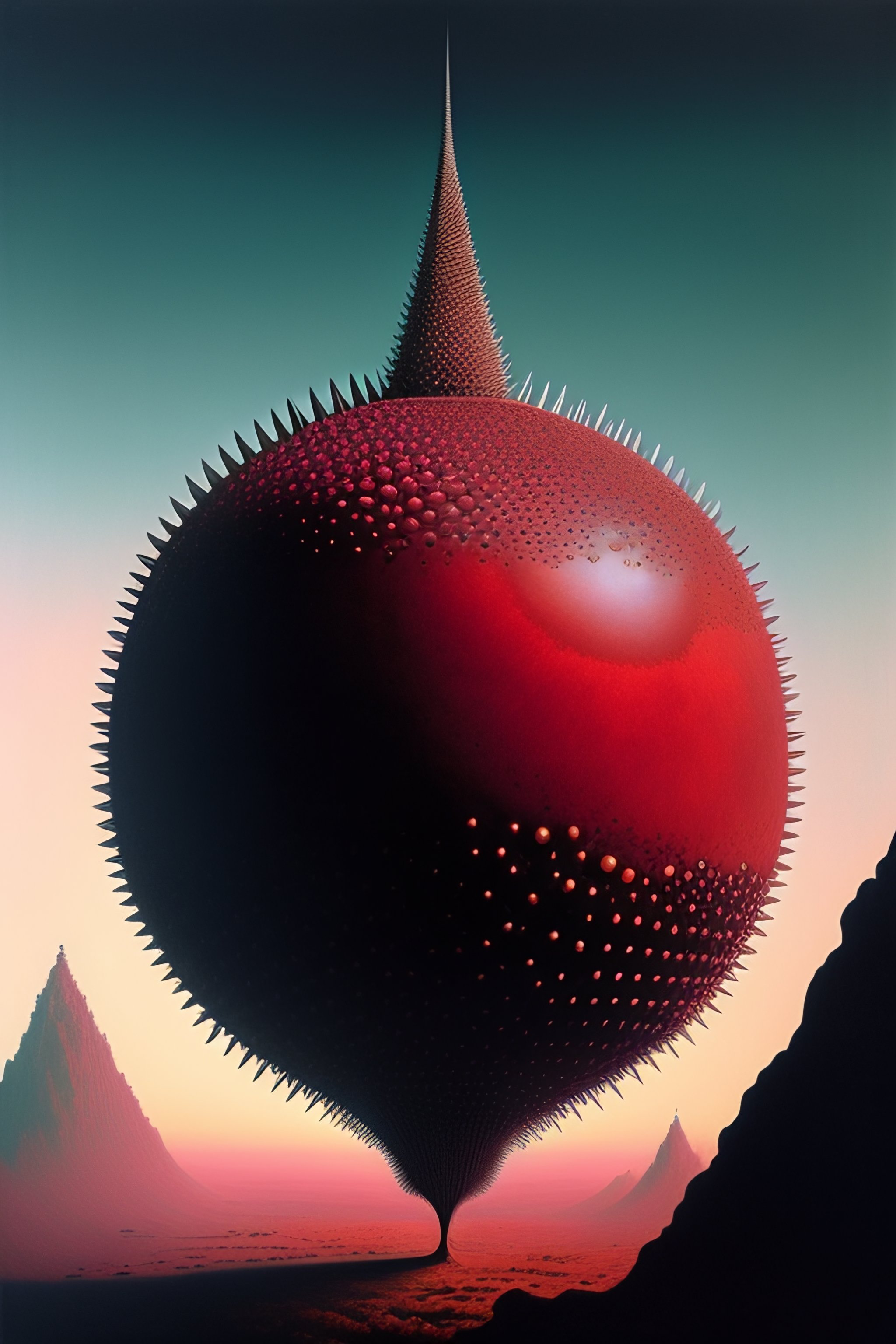 Lexica - A sphere being covered by extremely detailed spikes, engulfed ...