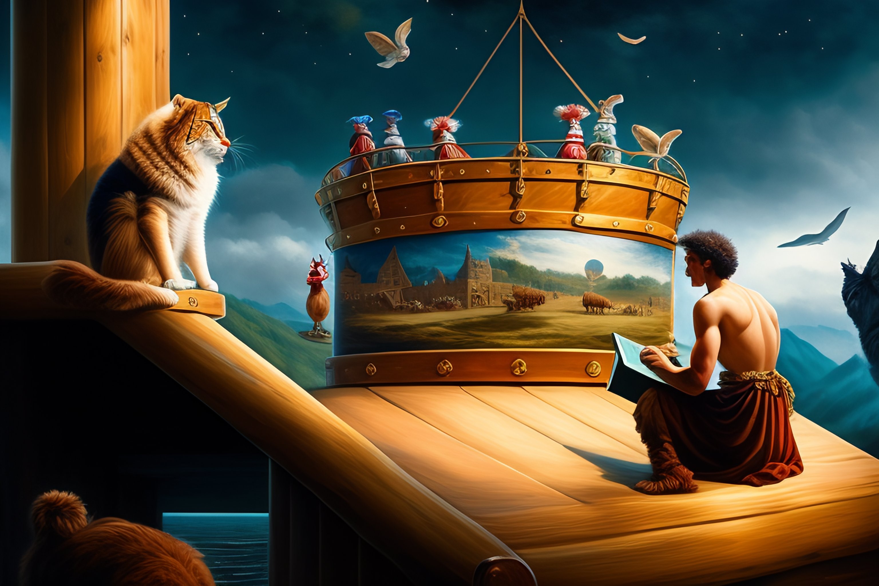 lexica-three-clowns-reading-the-bible-on-the-trapeze-with-other