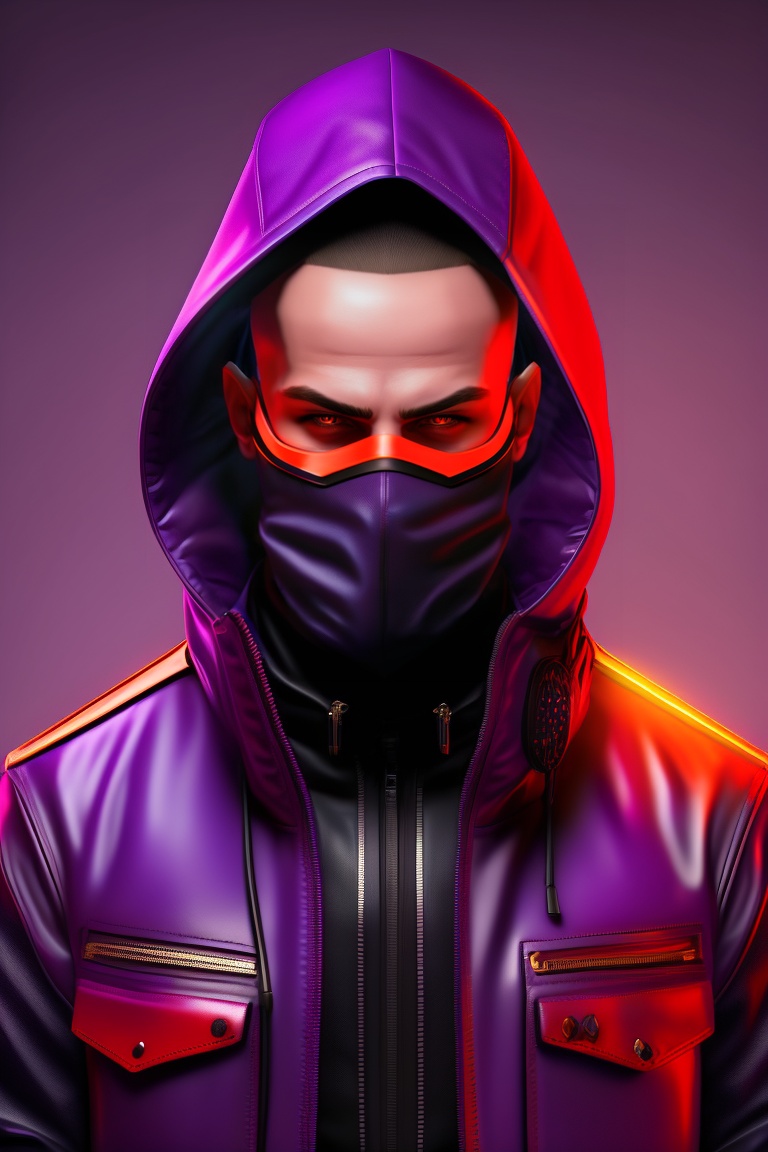 Lexica - Male character, skinheads style, with a purple hood, with ...